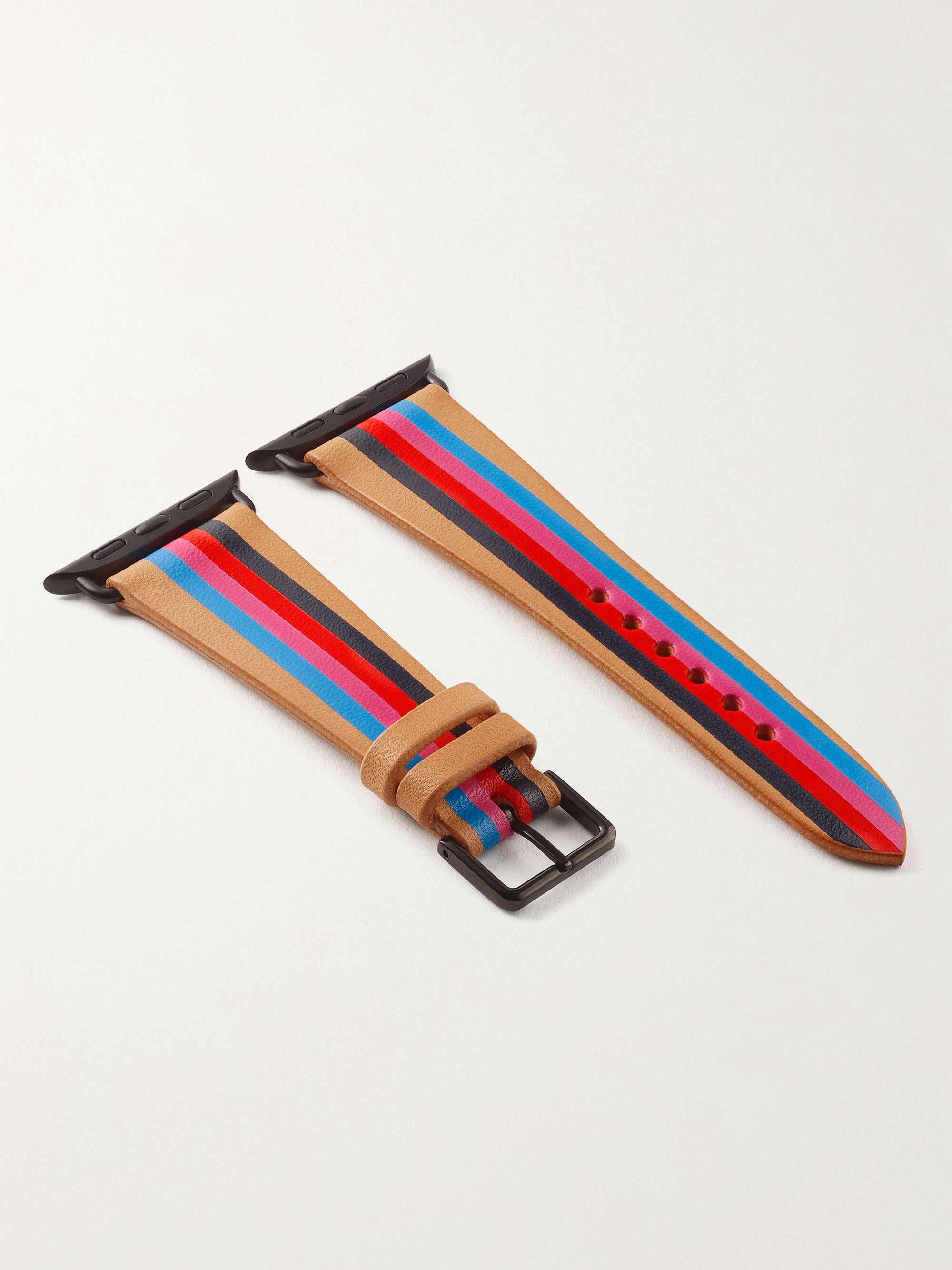 LA CALIFORNIENNE Striped leather watch strap NET A PORTER