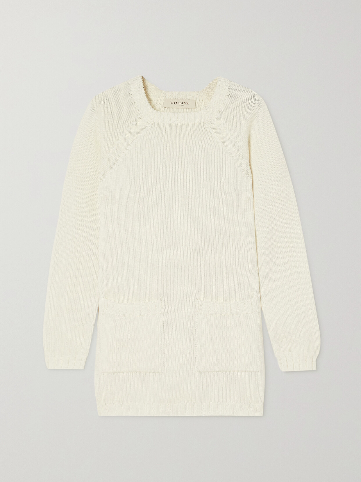 Giuliva Heritage The Olivia Cotton Sweater In White