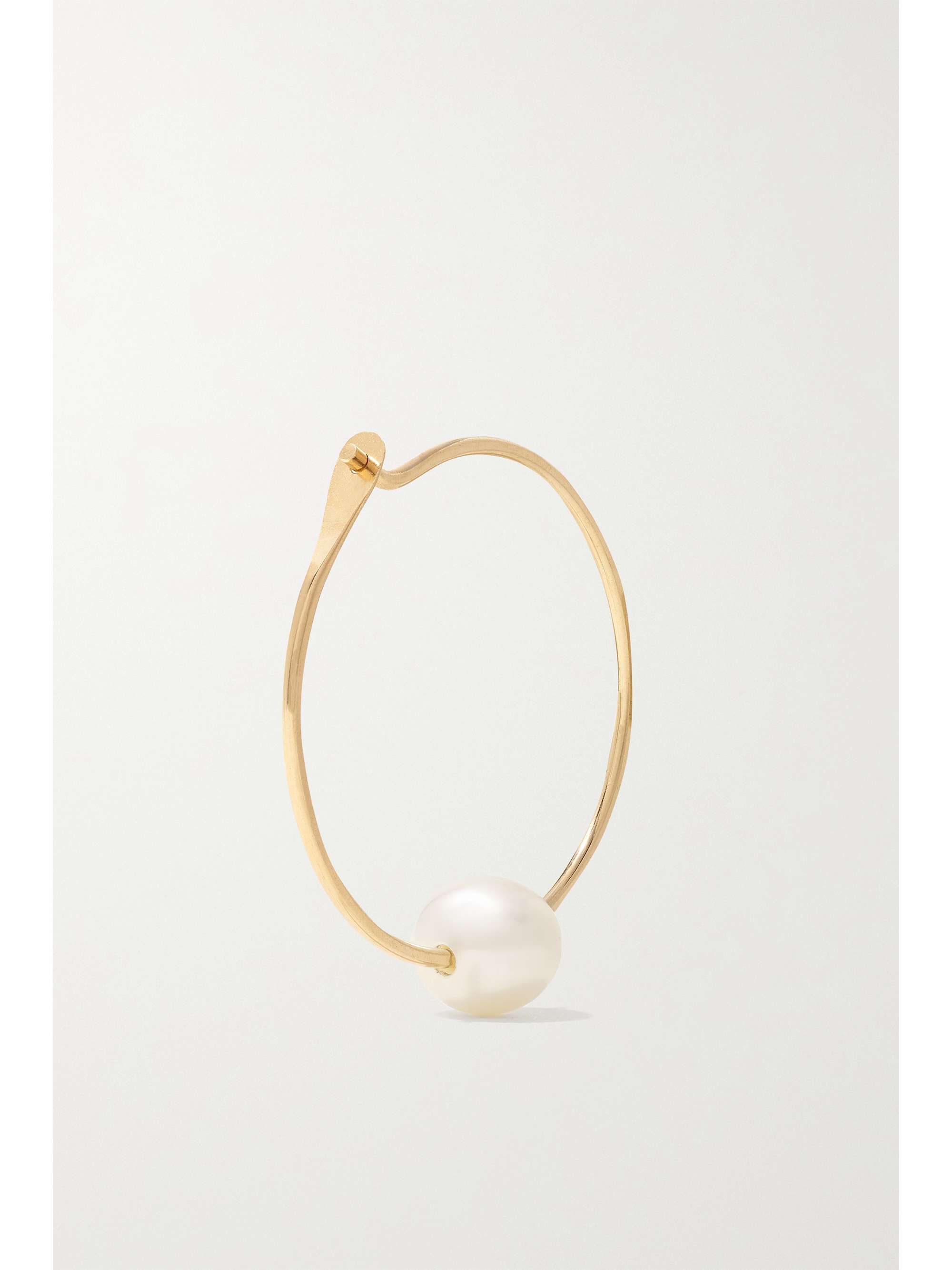 MELISSA JOY MANNING Large 14-karat recycled gold pearl hoop earrings