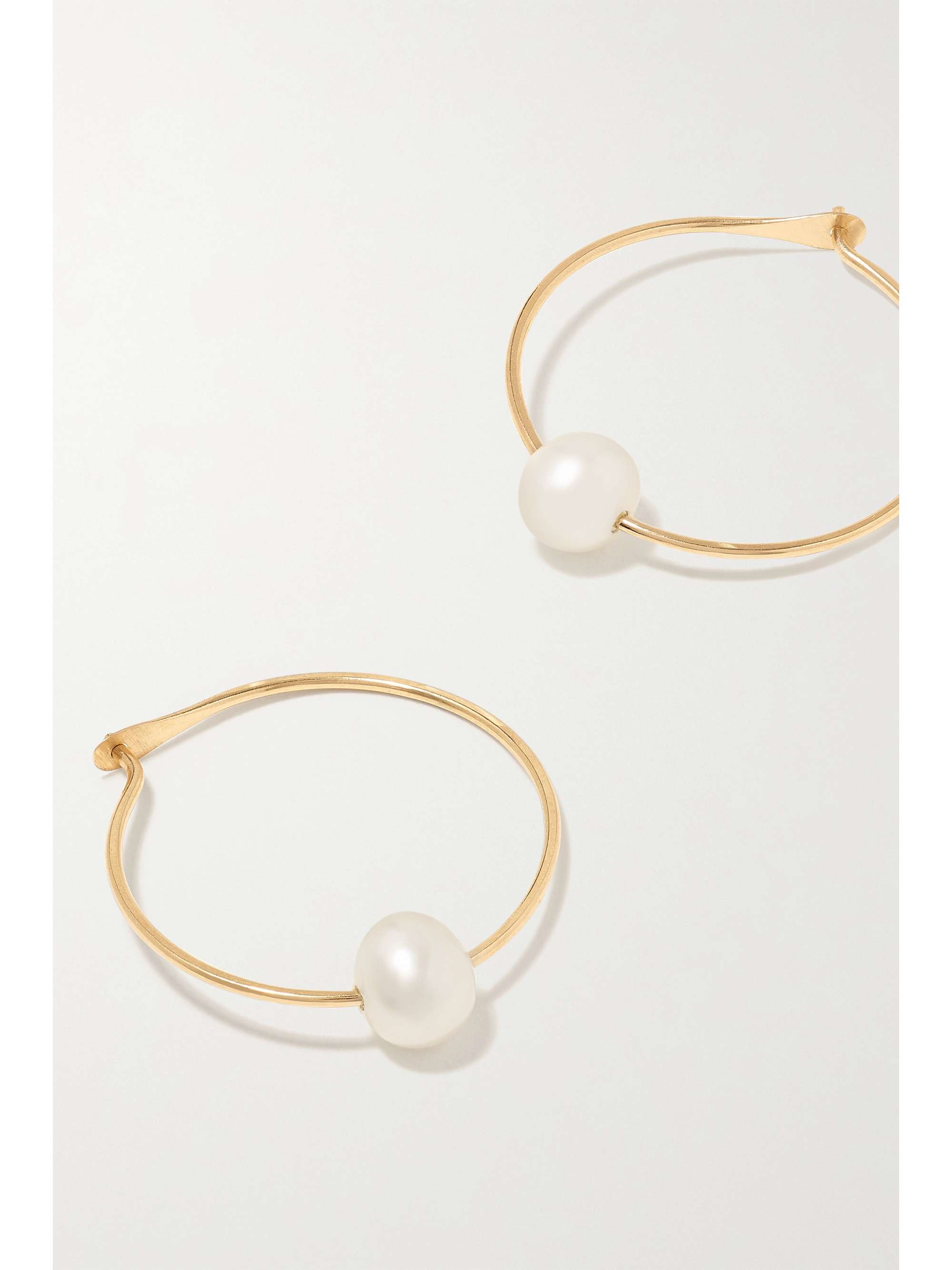 MELISSA JOY MANNING Large 14-karat recycled gold pearl hoop earrings