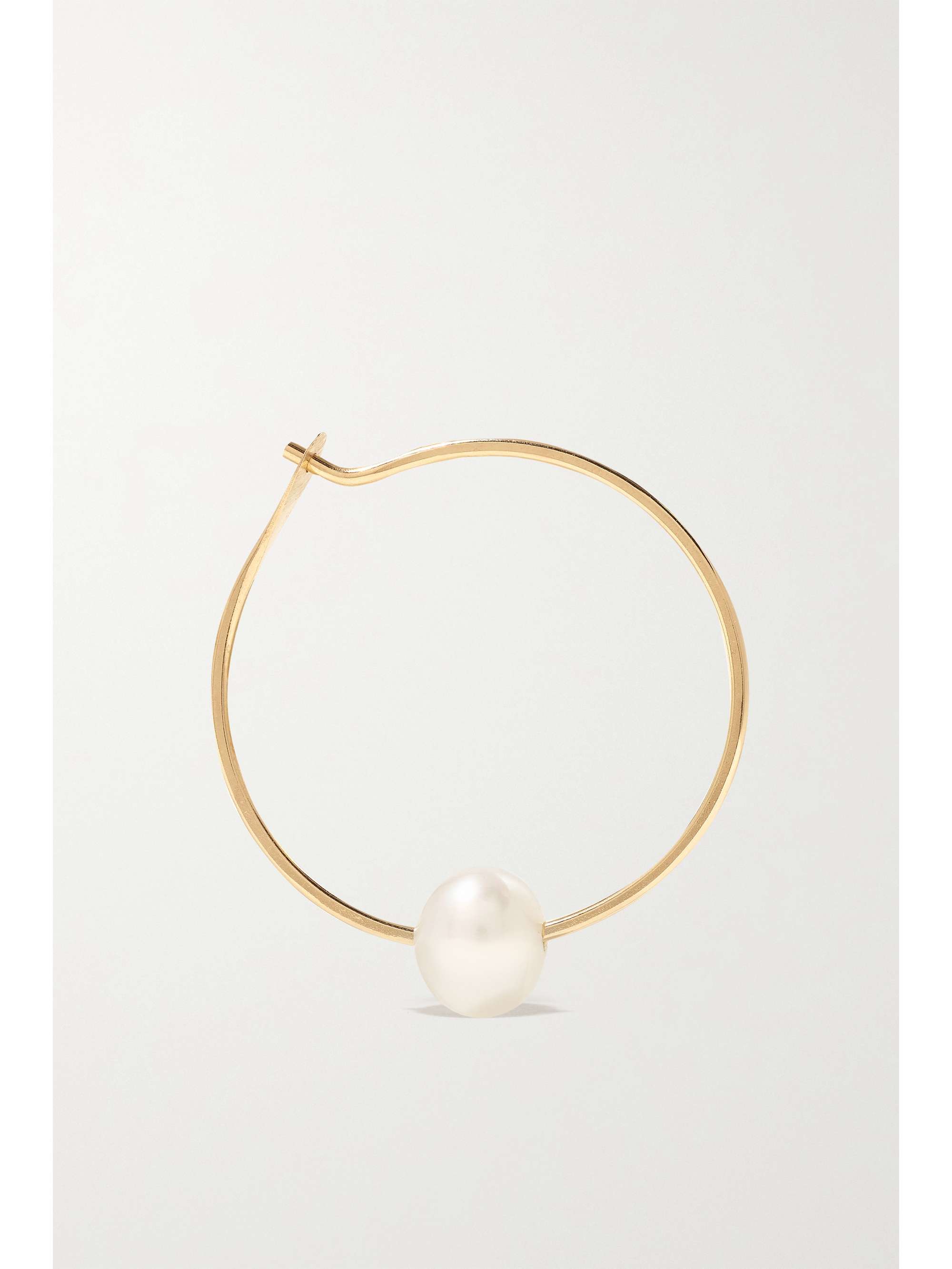 MELISSA JOY MANNING Large 14-karat recycled gold pearl hoop earrings