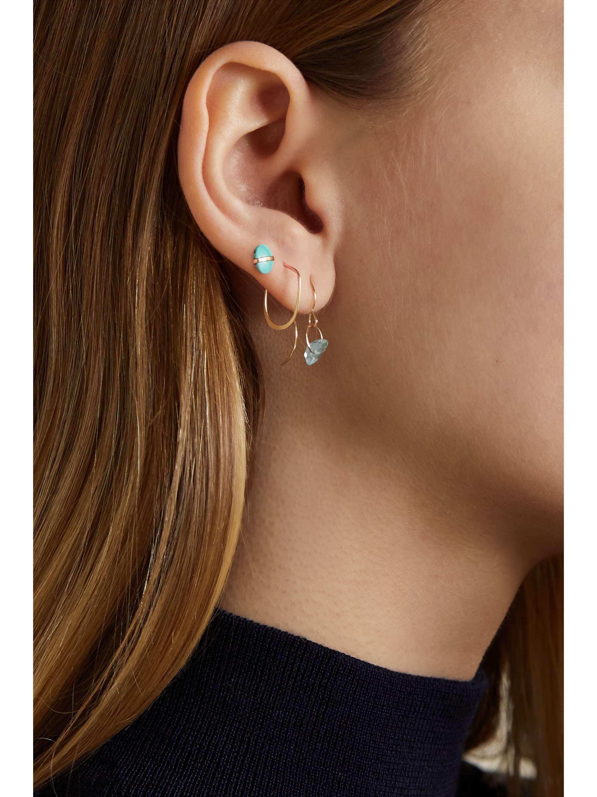 MELISSA JOY MANNING 14-karat recycled gold aquamarine earrings