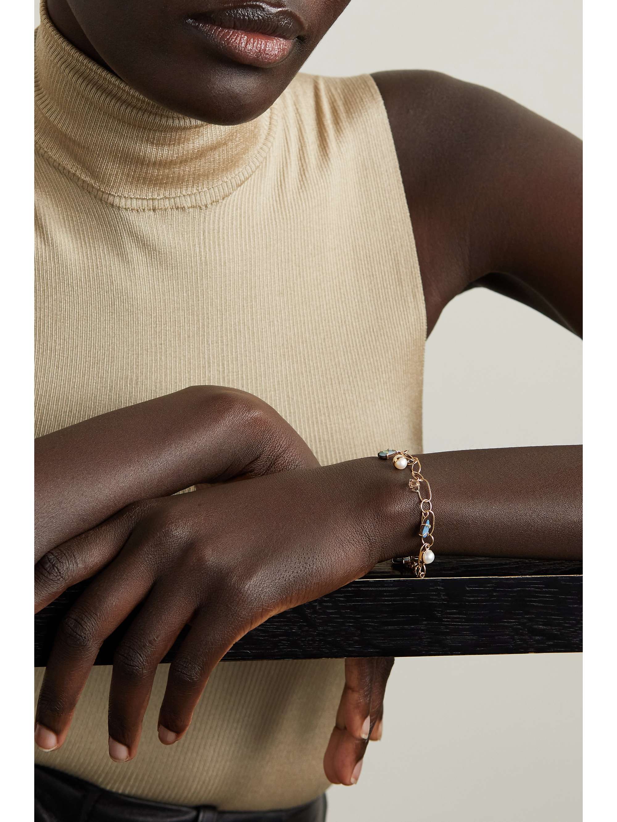 MELISSA JOY MANNING 14-karat recycled gold multi-stone bracelet