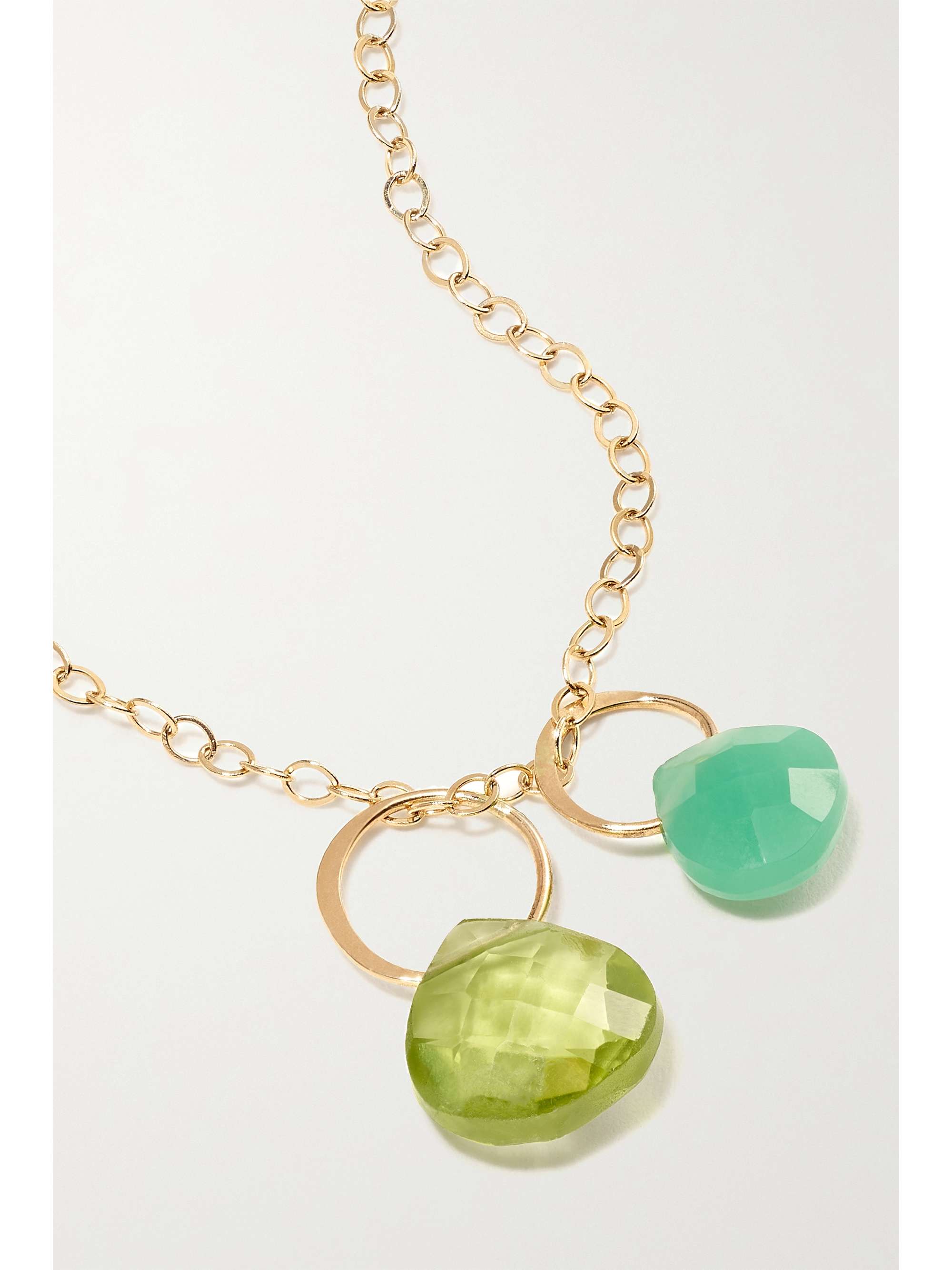 MELISSA JOY MANNING 14-karat recycled gold, peridot and chrysoprase necklace