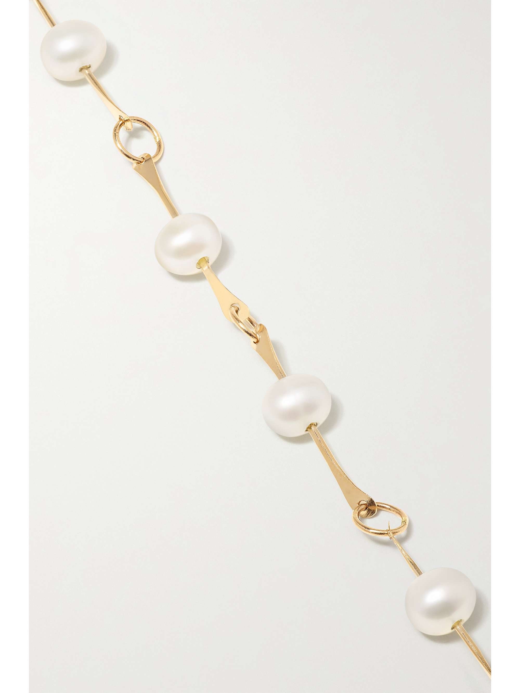 MELISSA JOY MANNING 14-karat recycled gold, Herkimer diamond and pearl bracelet