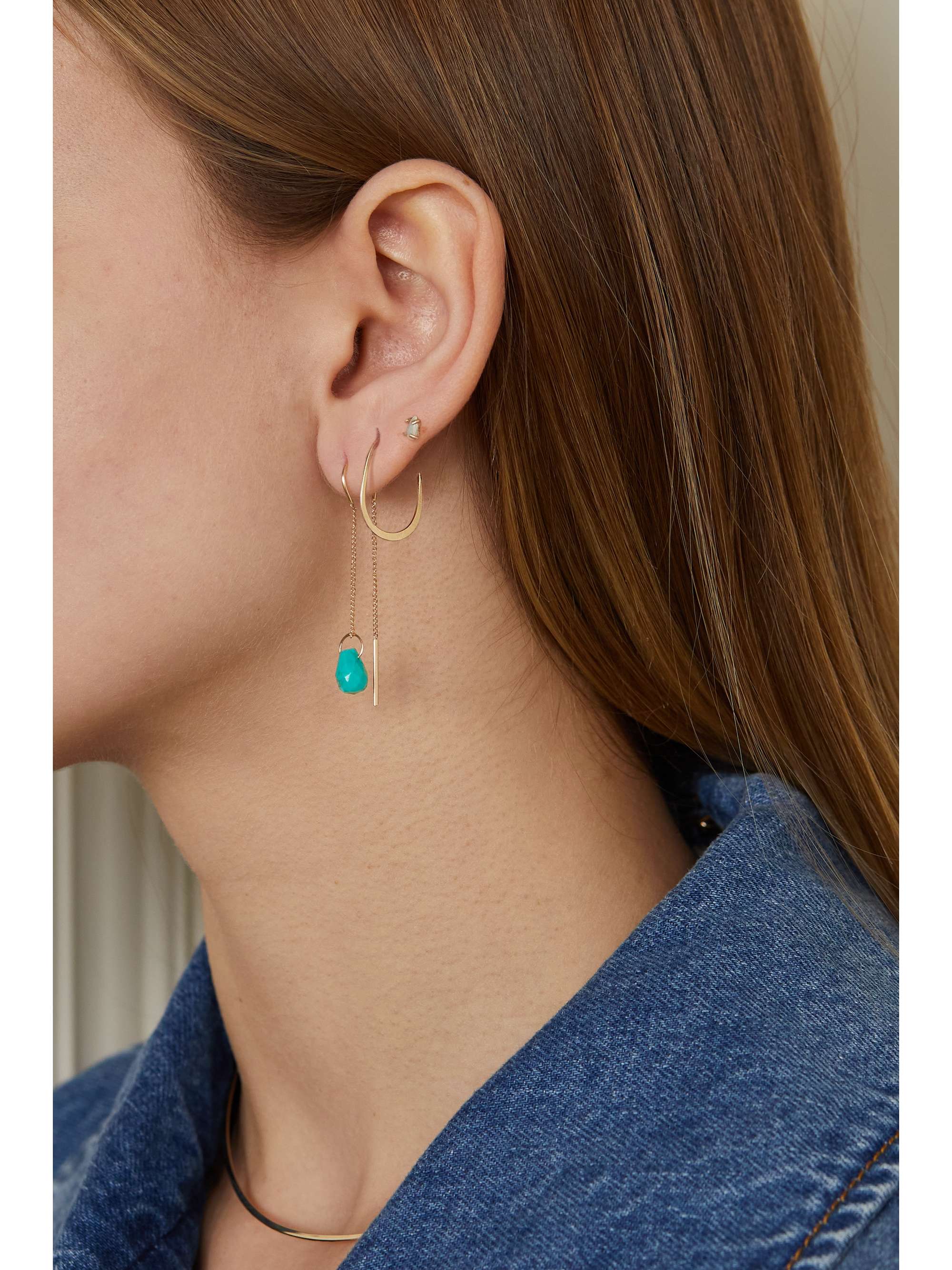 MELISSA JOY MANNING 14-karat recycled gold turquoise earrings