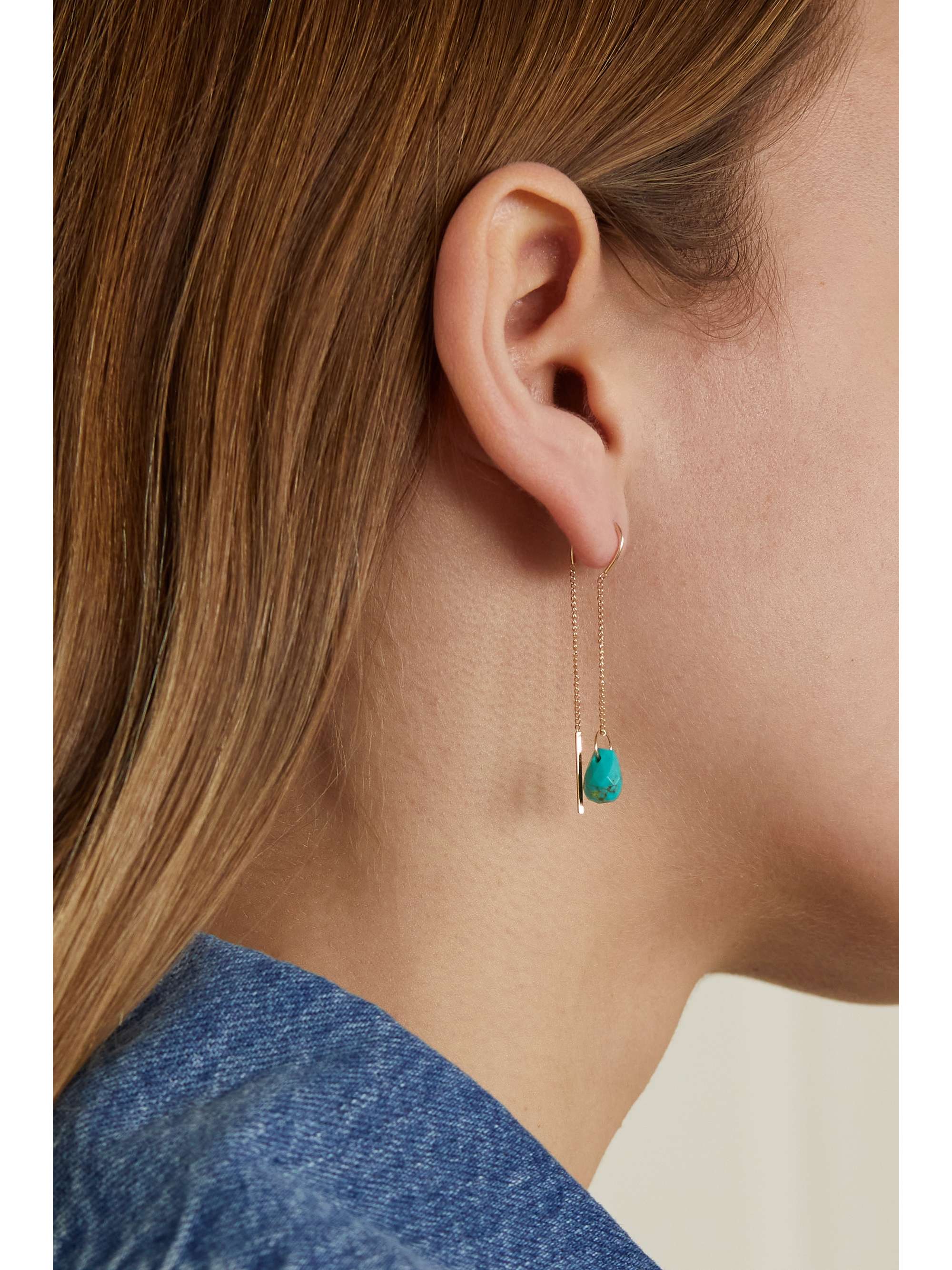 MELISSA JOY MANNING 14-karat recycled gold turquoise earrings