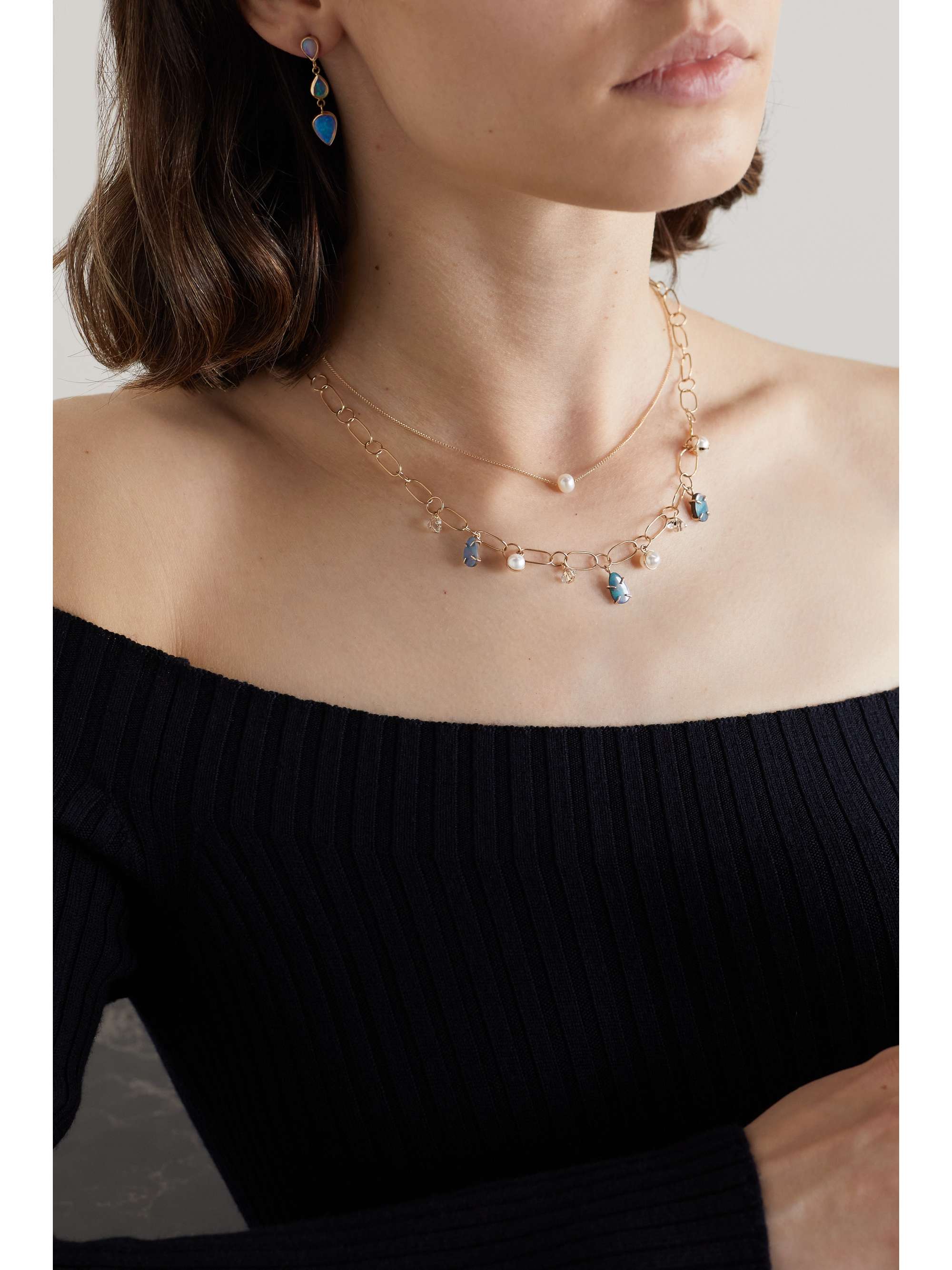 MELISSA JOY MANNING 14-karat recycled gold multi-stone necklace