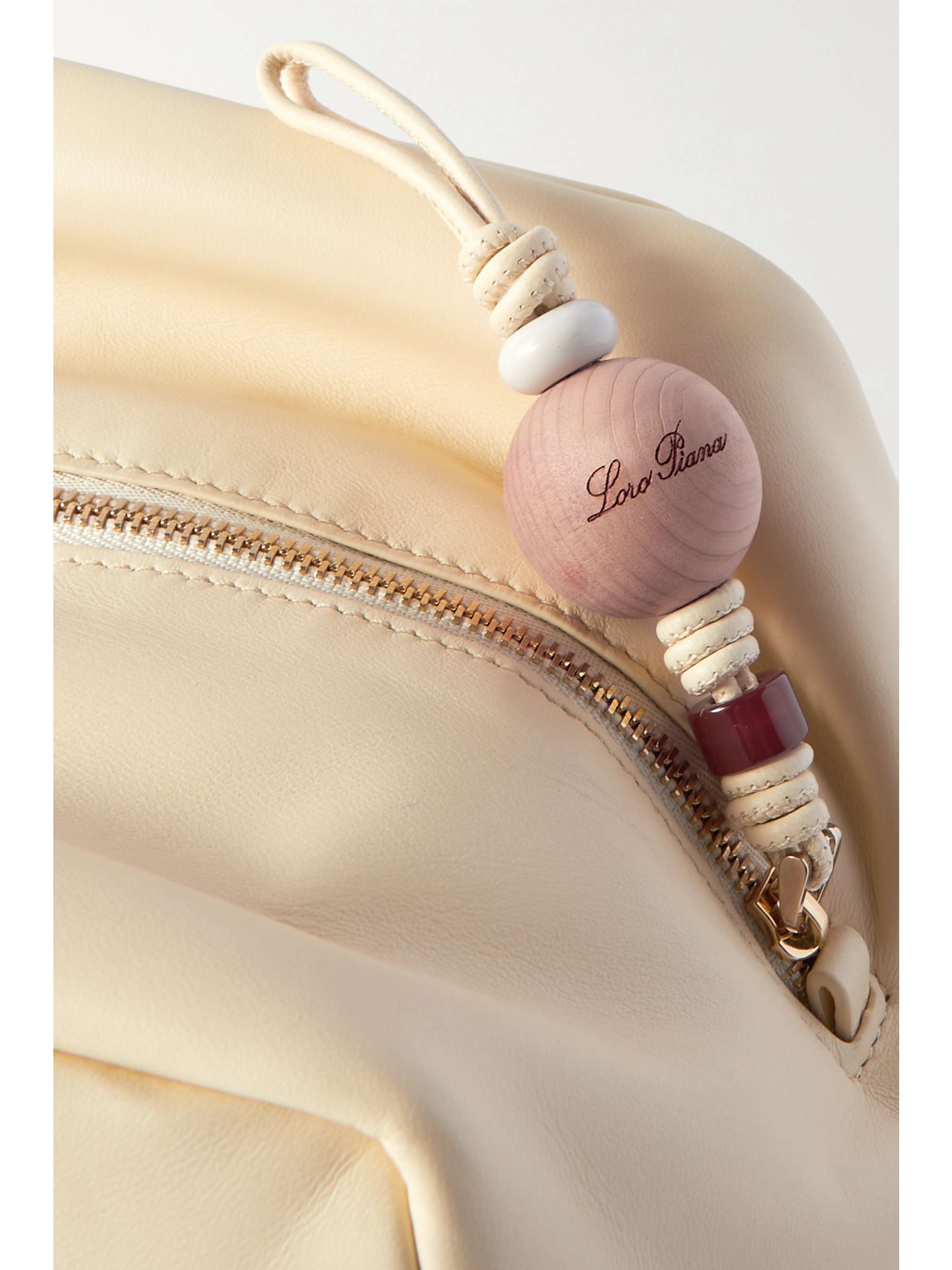 LORO PIANA Puffy small padded leather clutch