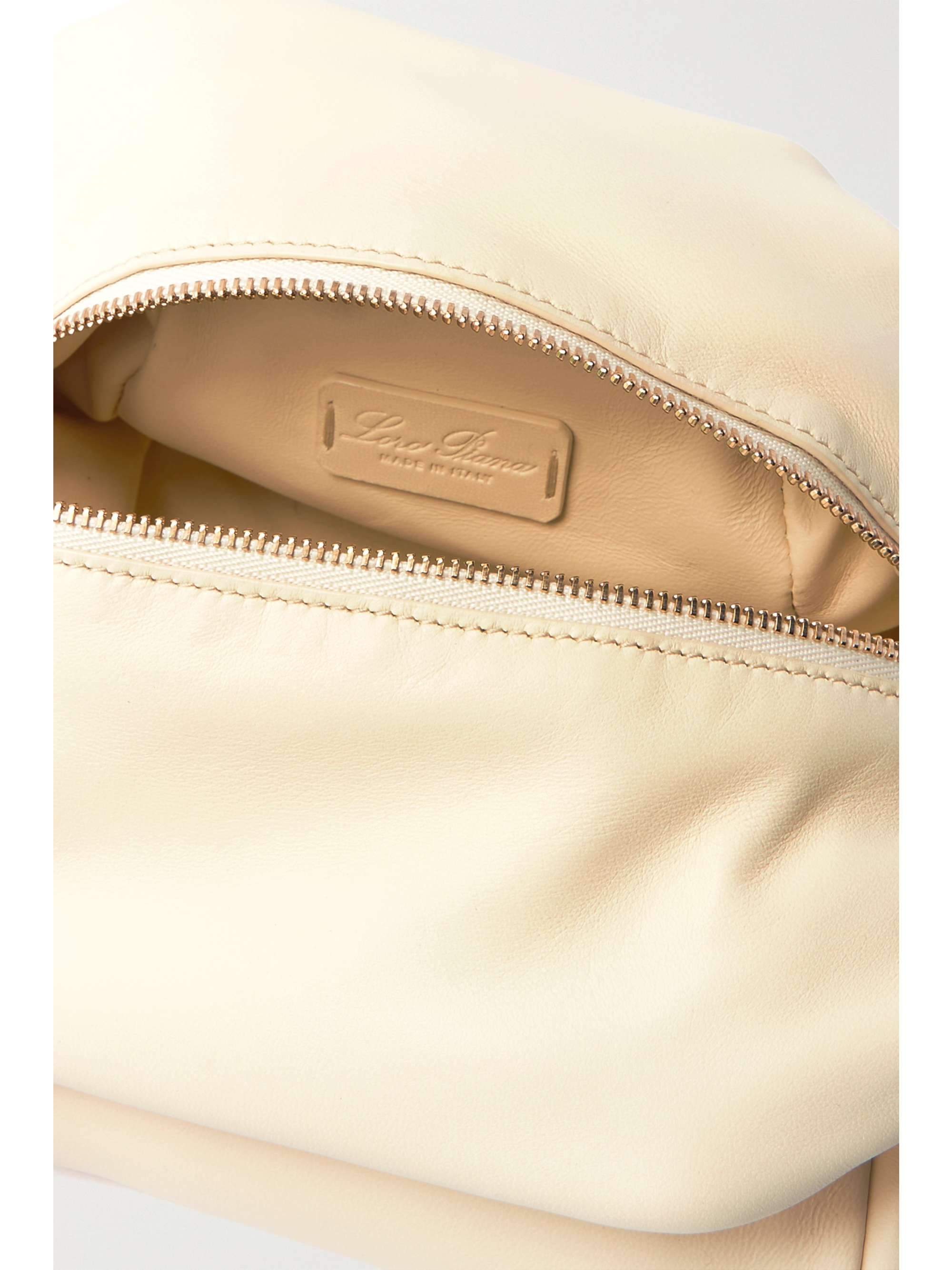 LORO PIANA Puffy small padded leather clutch