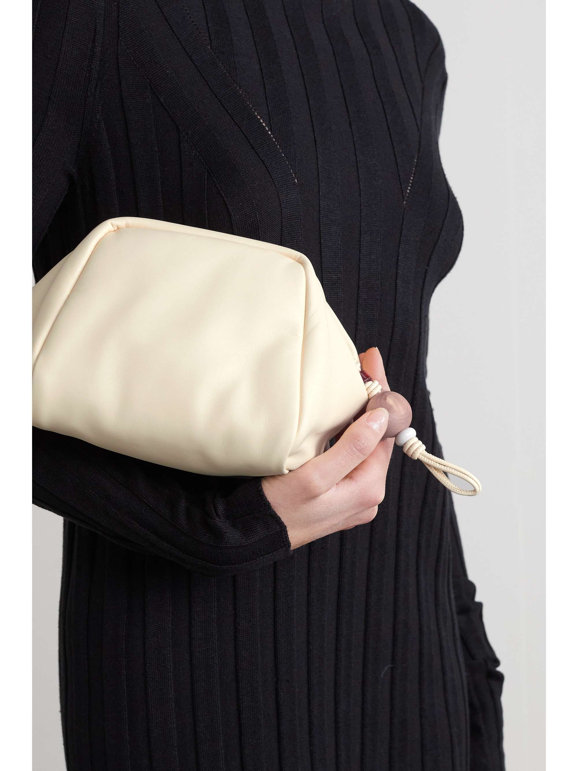 LORO PIANA Puffy small padded leather clutch