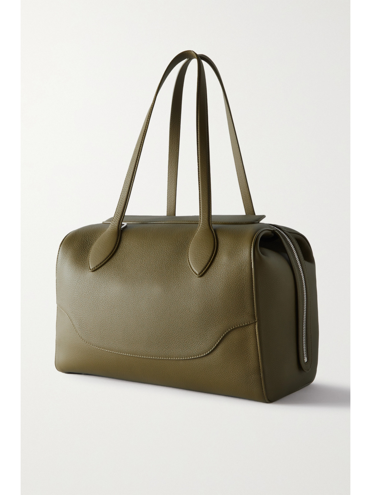 Shop Loro Piana Sesia Happy Day Large Leather Tote In Green