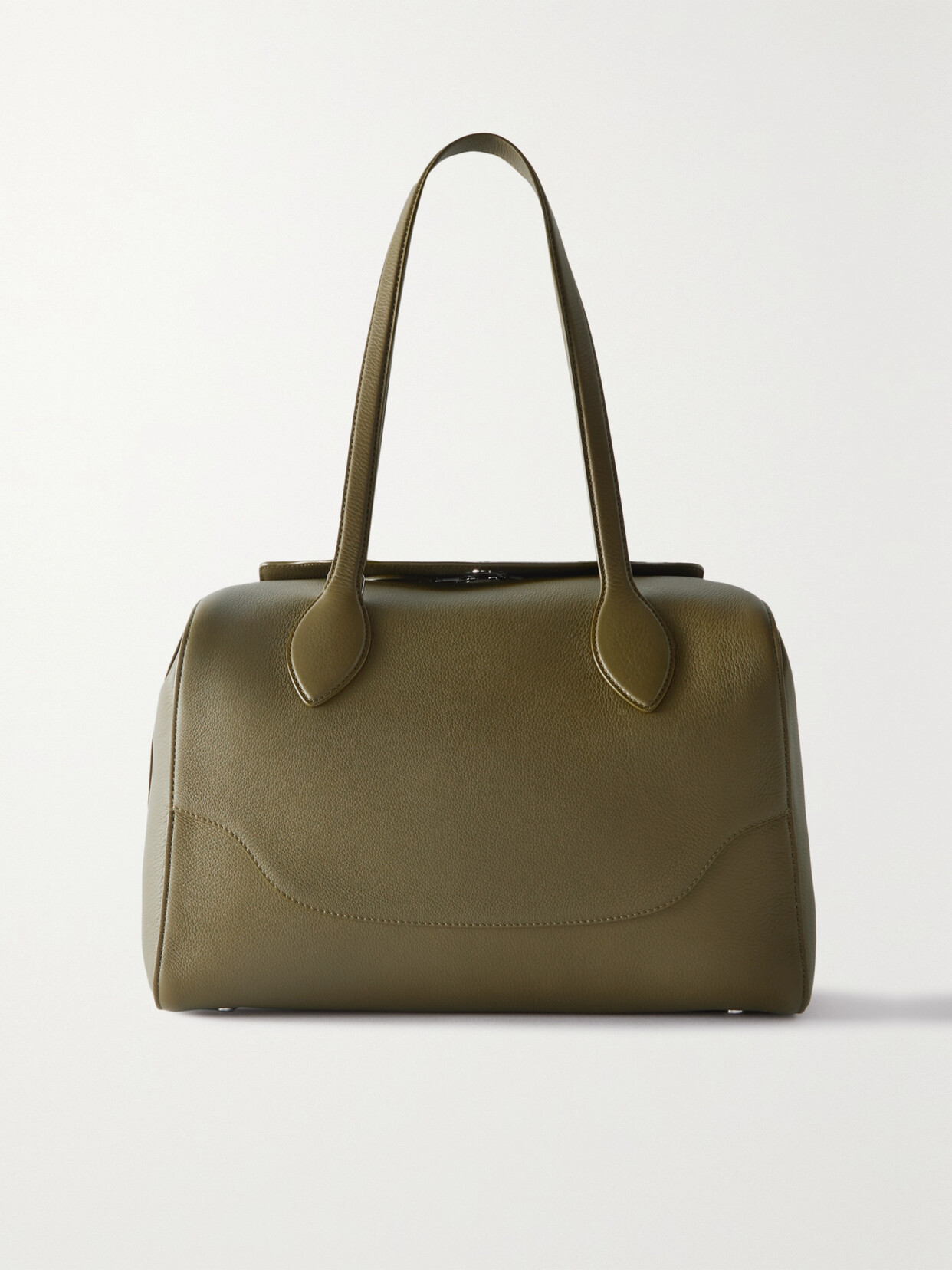 Loro Piana Sesia Happy Day Large Leather Tote In Green