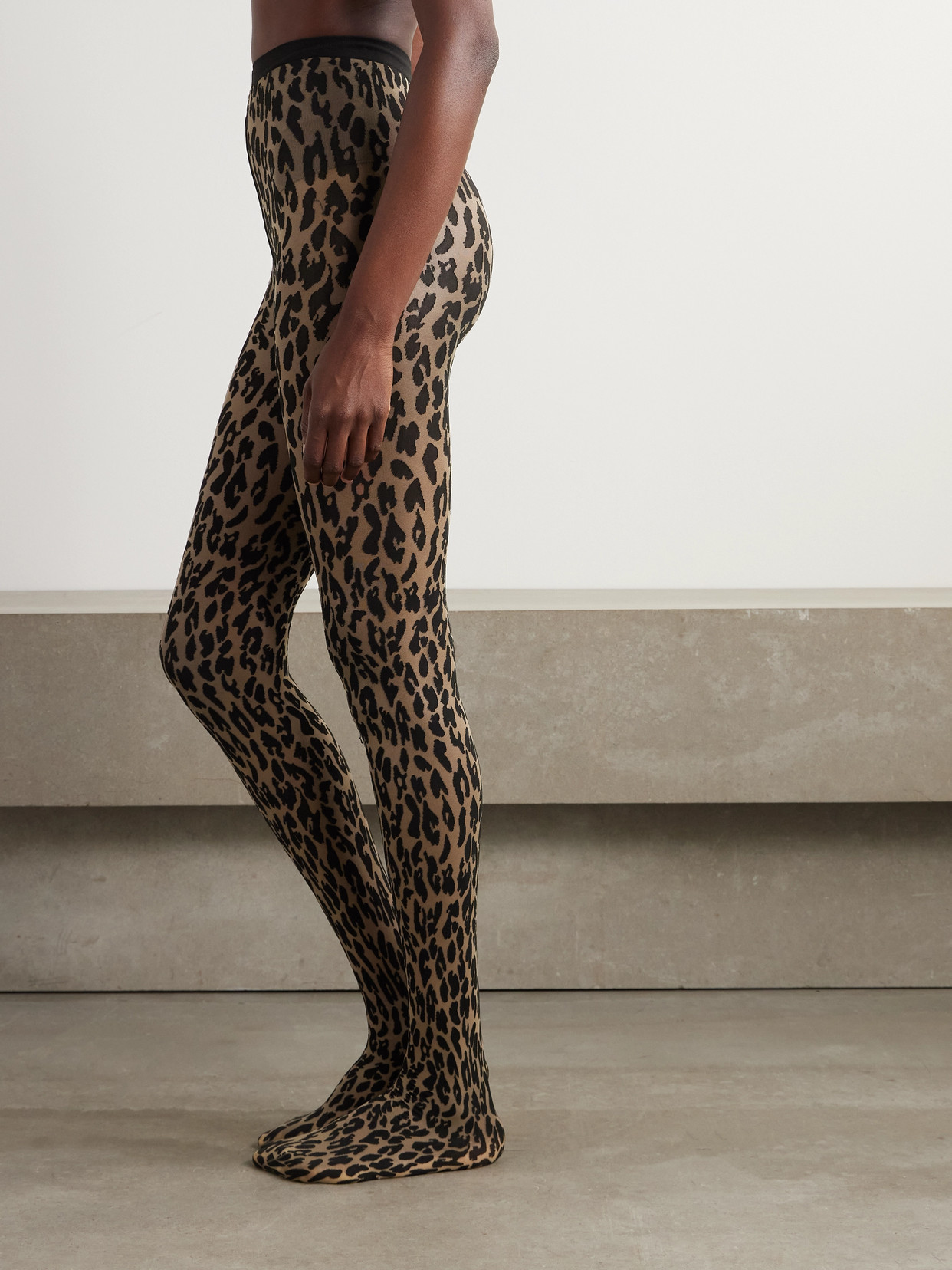 WOLFORD JOSEY 20 DENIER LEOPARD-PRINT TIGHTS 