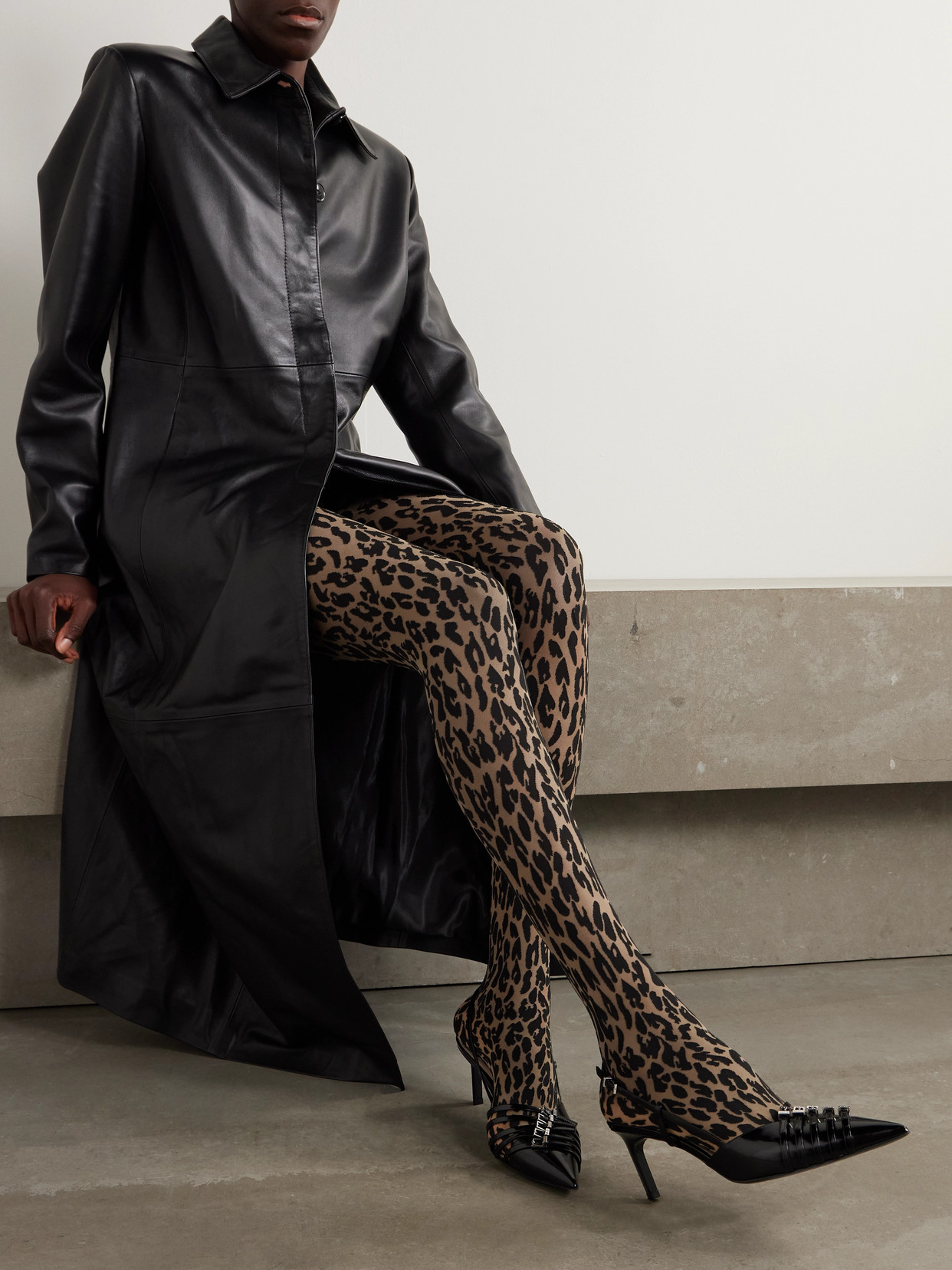 WOLFORD JOSEY 20 DENIER LEOPARD-PRINT TIGHTS 