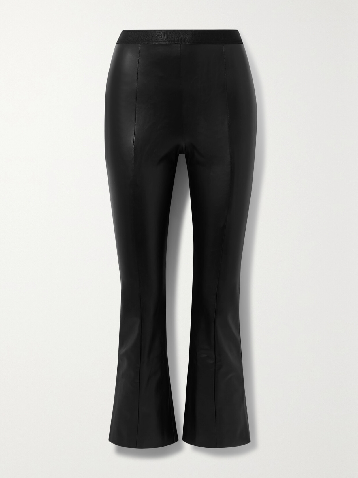 Shop Wolford Jenna Vegan Leather Flared Pants In Black