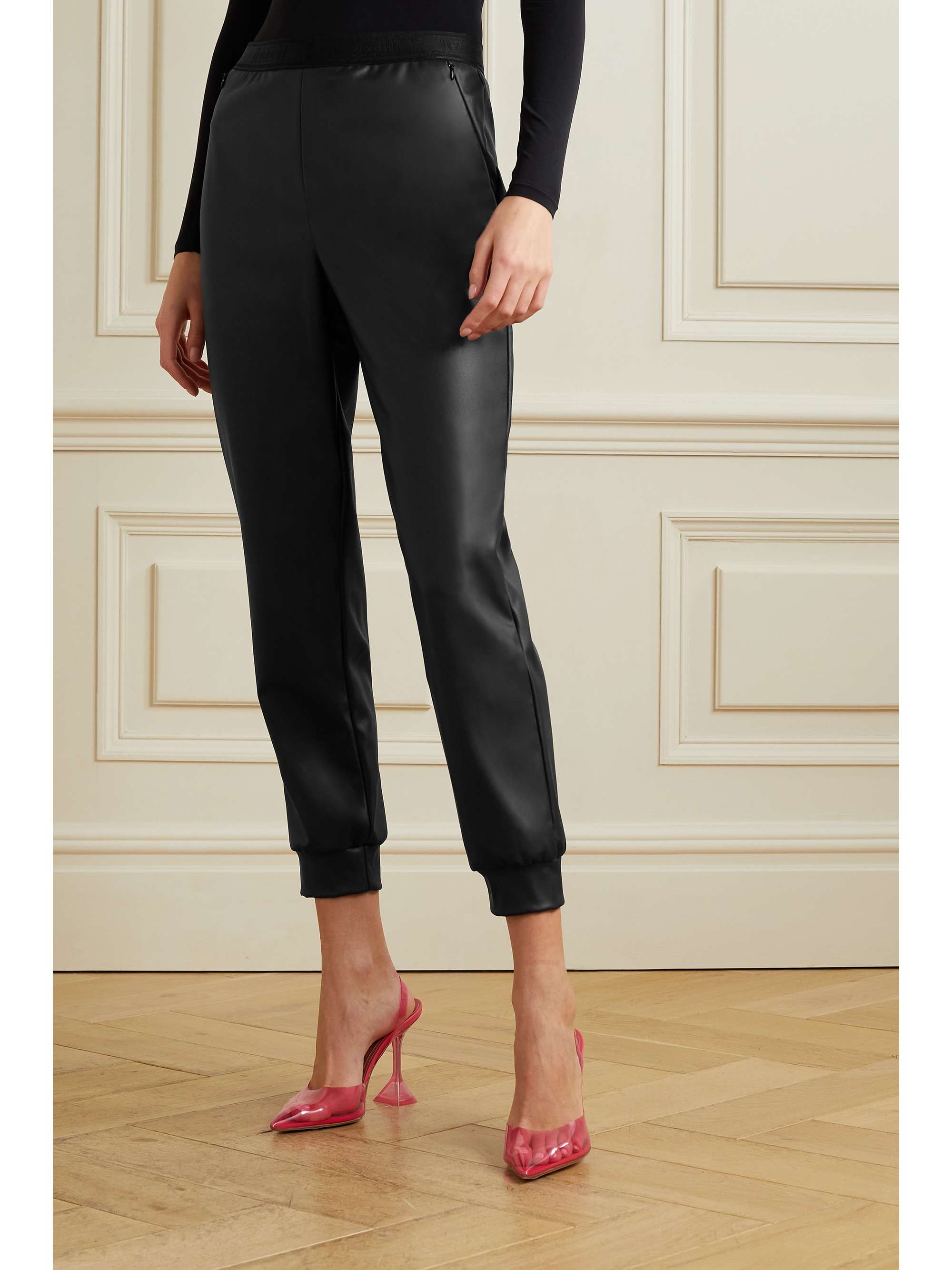 WOLFORD Vegan leather track pants