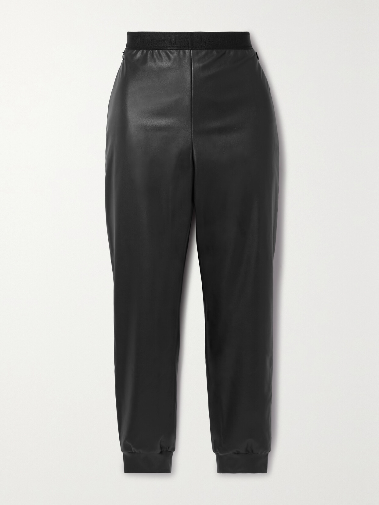 Shop Wolford Vegan Leather Track Pants In Black