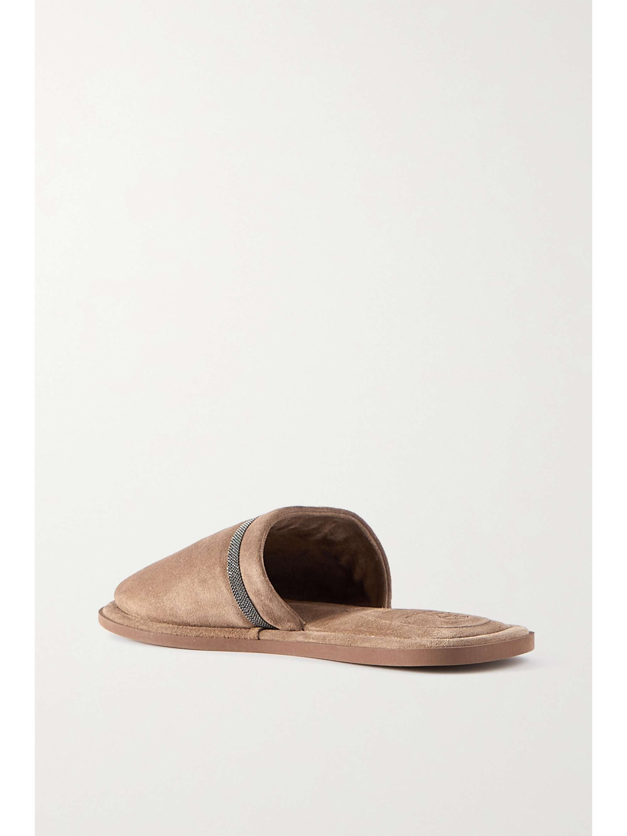 BRUNELLO CUCINELLI Bead-embellished suede slippers