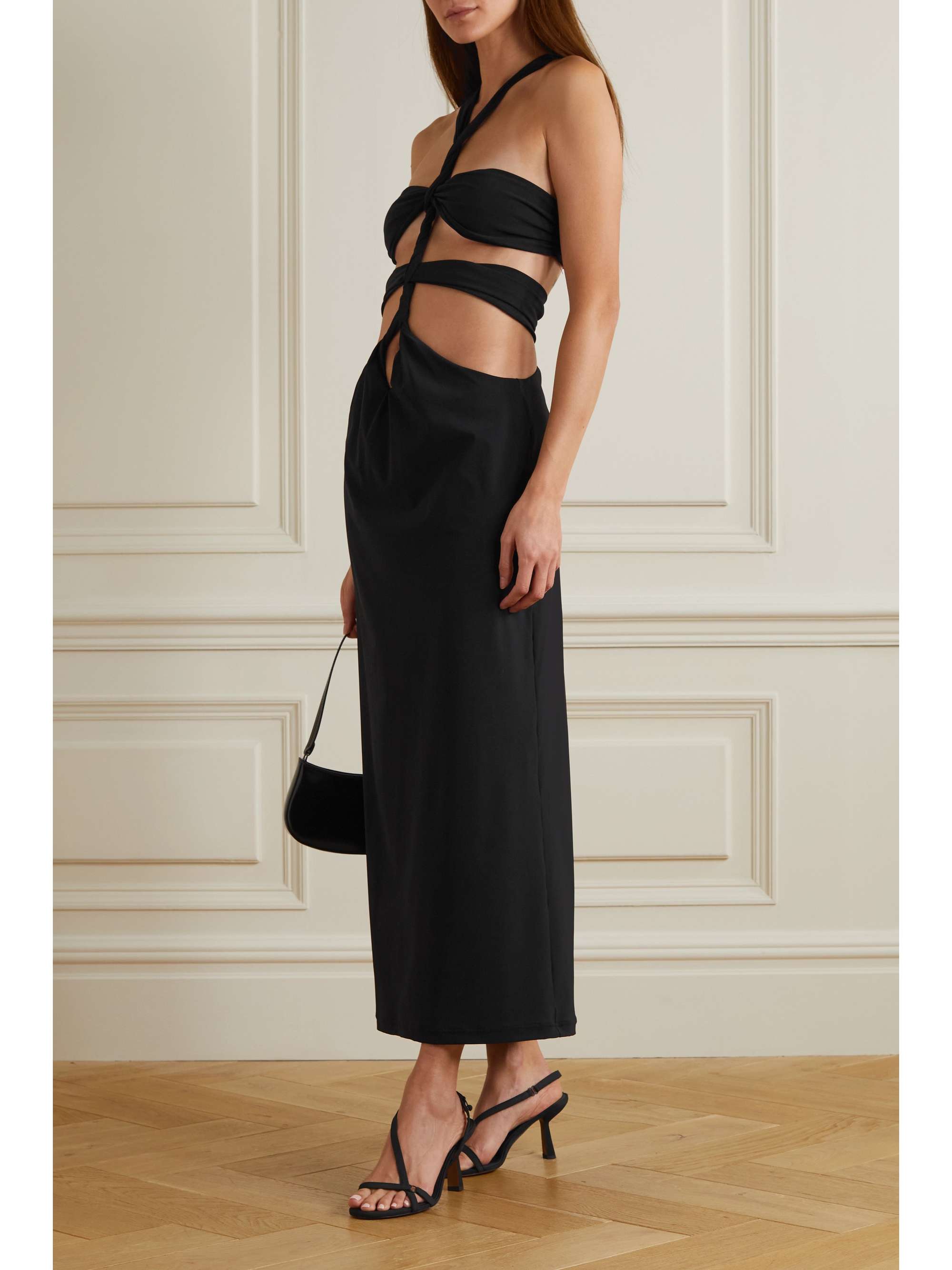 CHRISTOPHER ESBER Cutout knotted stretch-jersey maxi dress