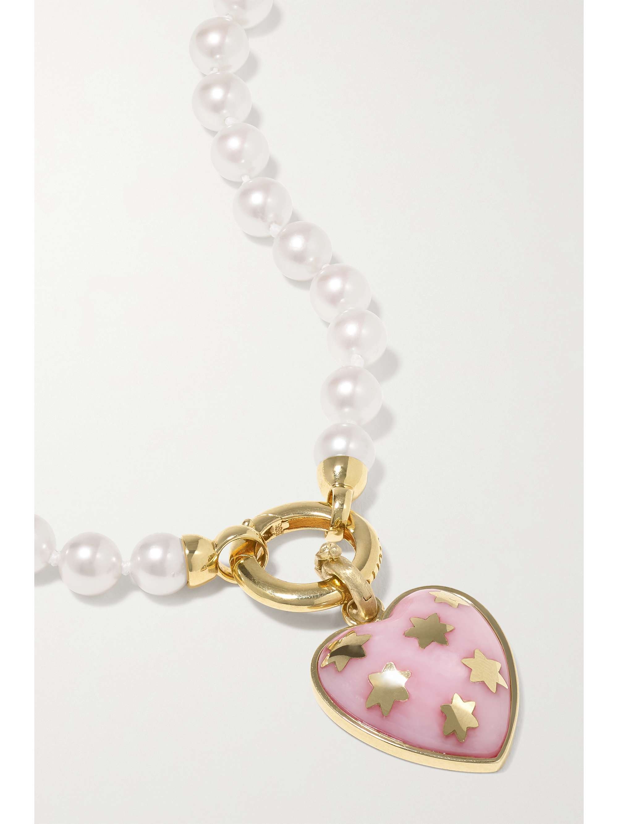 STORROW Anna 14-karat gold, pearl and opal necklace