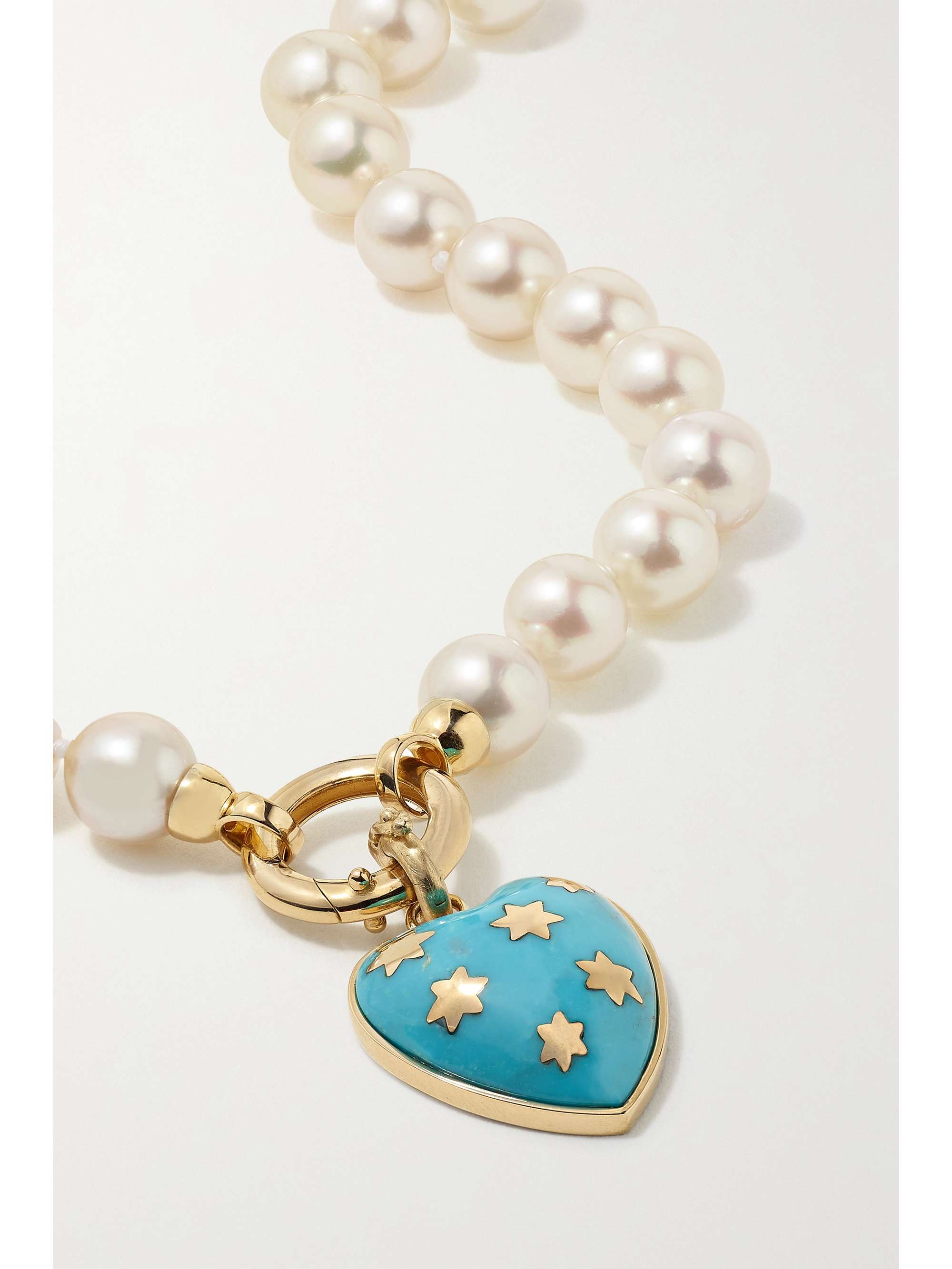 STORROW Anna 14-karat gold, pearl and turquoise necklace
