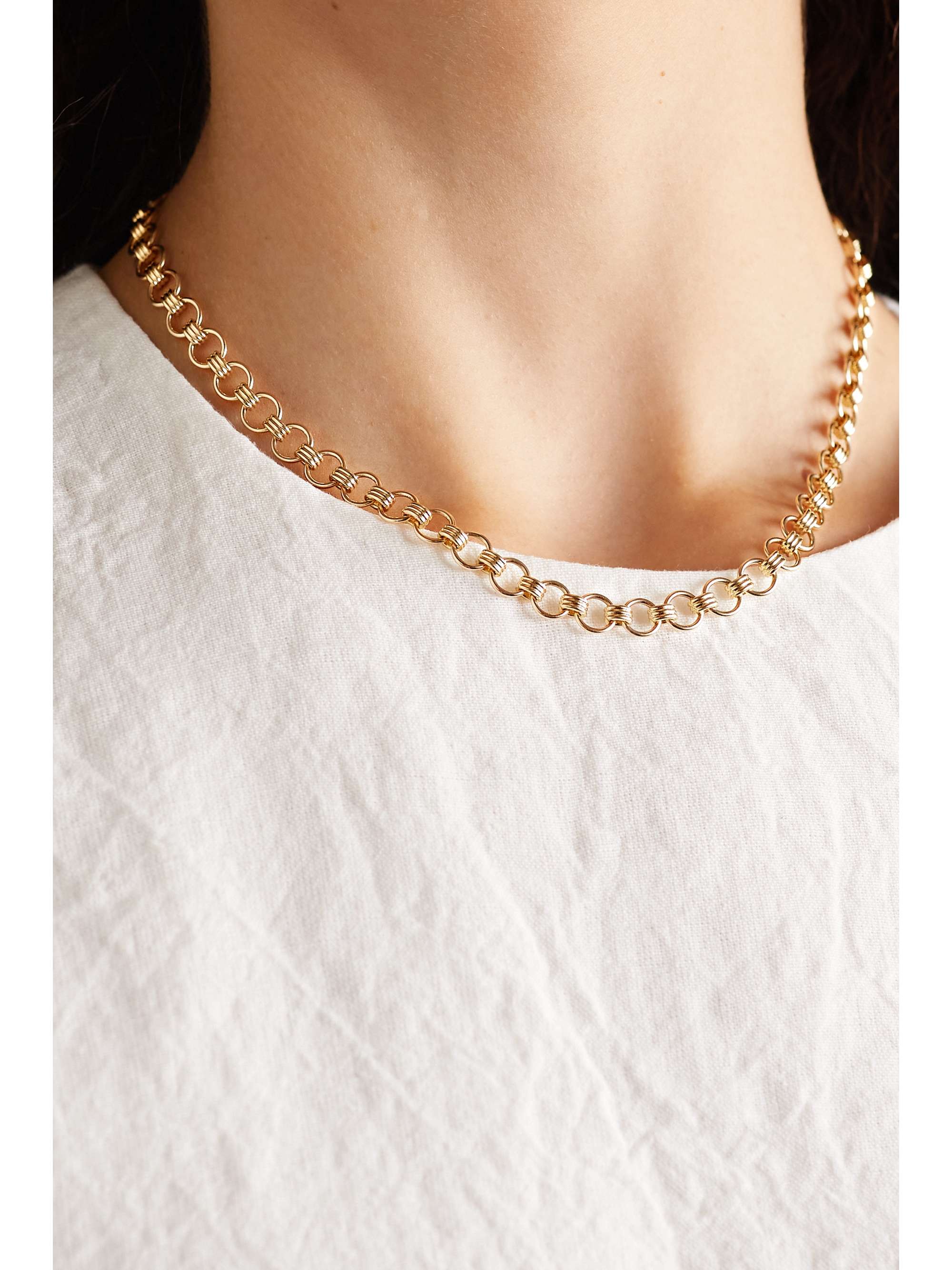 STORROW 14-karat gold, enamel and multi-stone necklace