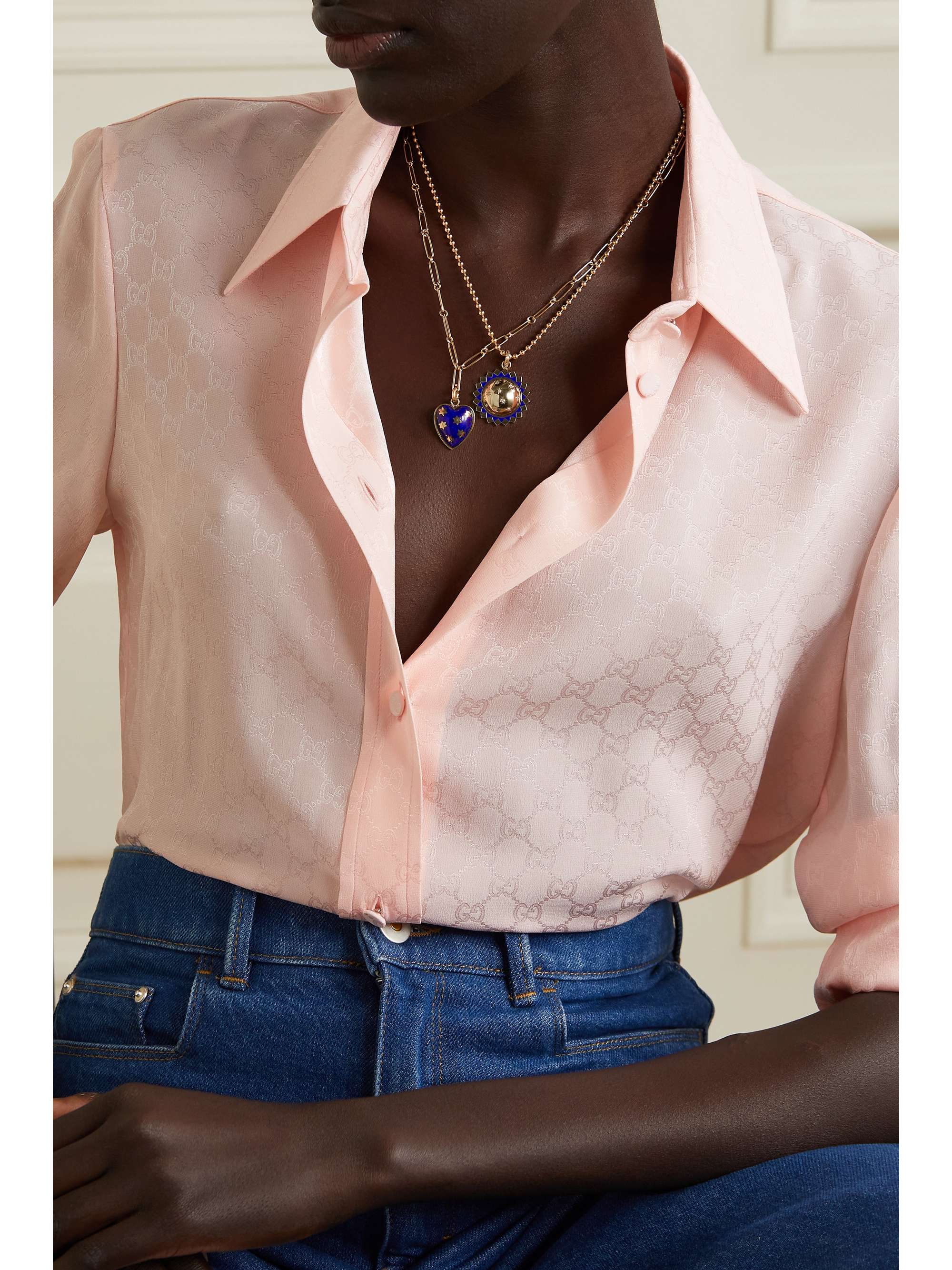 STORROW Anna 14-karat gold lapis lazuli necklace