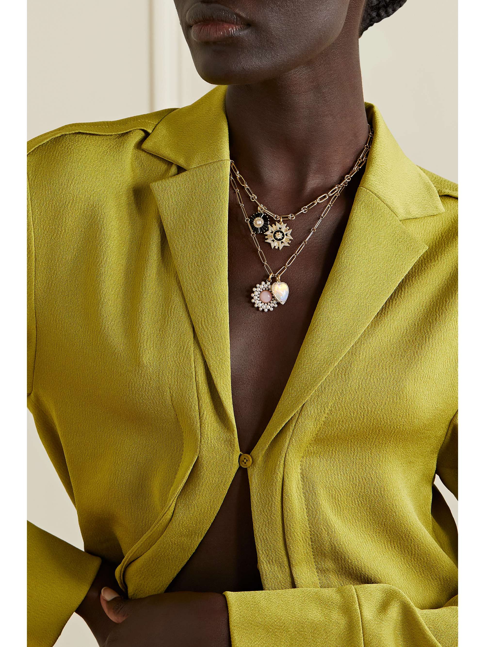 STORROW Alana + Sadie 14-karat gold multi-stone necklace