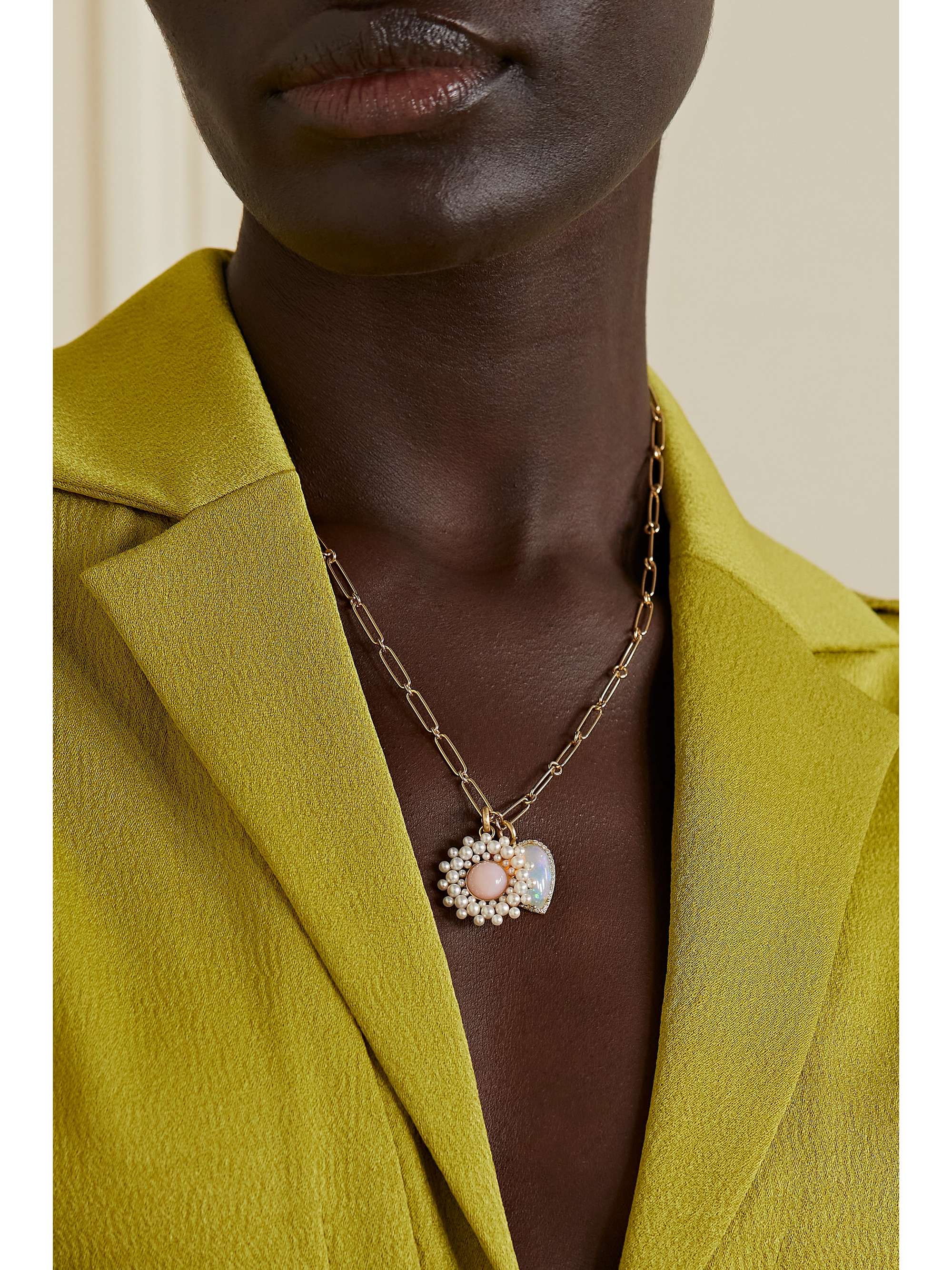 STORROW Alana + Sadie 14-karat gold multi-stone necklace