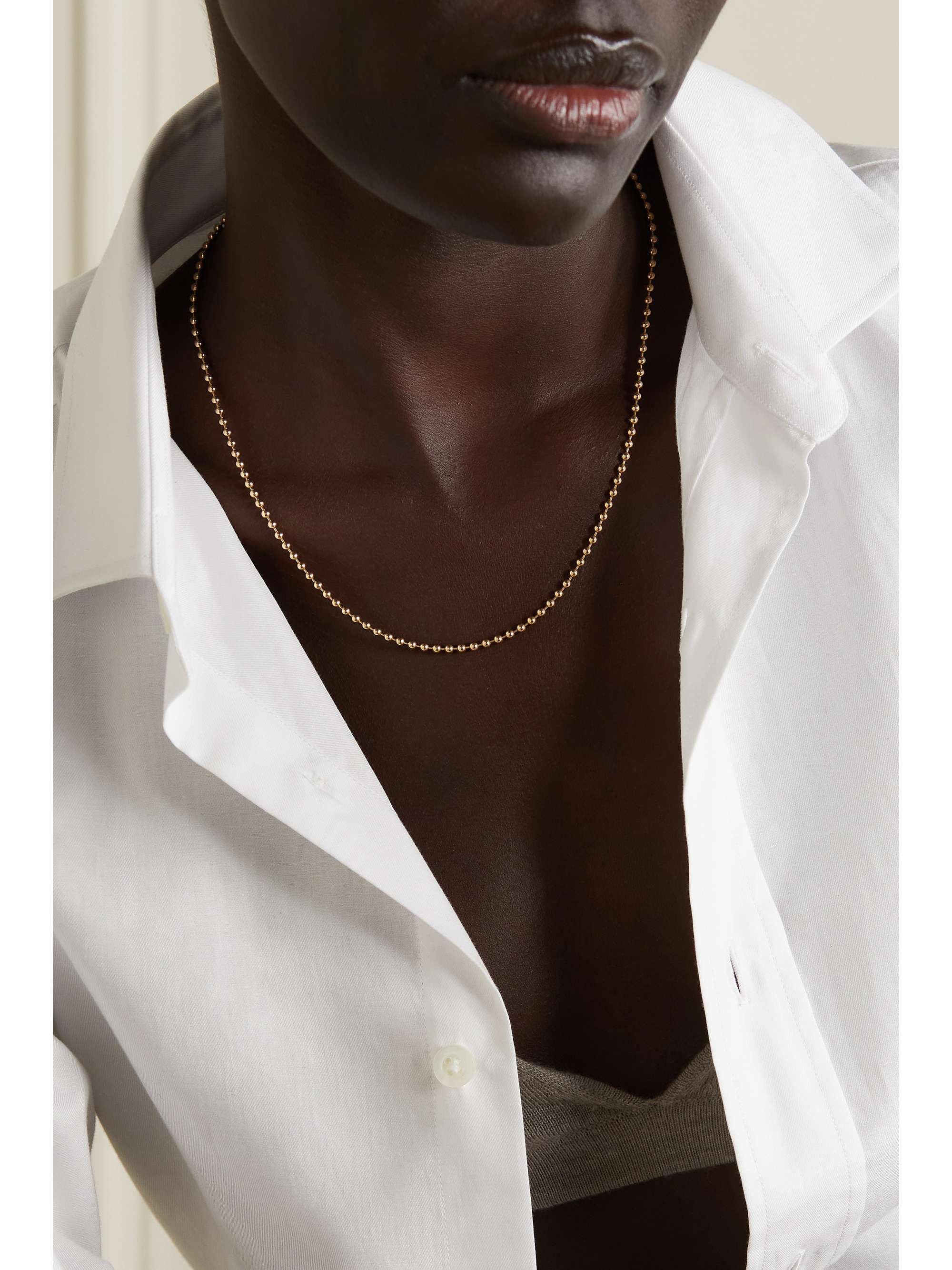 STORROW Mildred 14-karat gold, enamel and diamond necklace