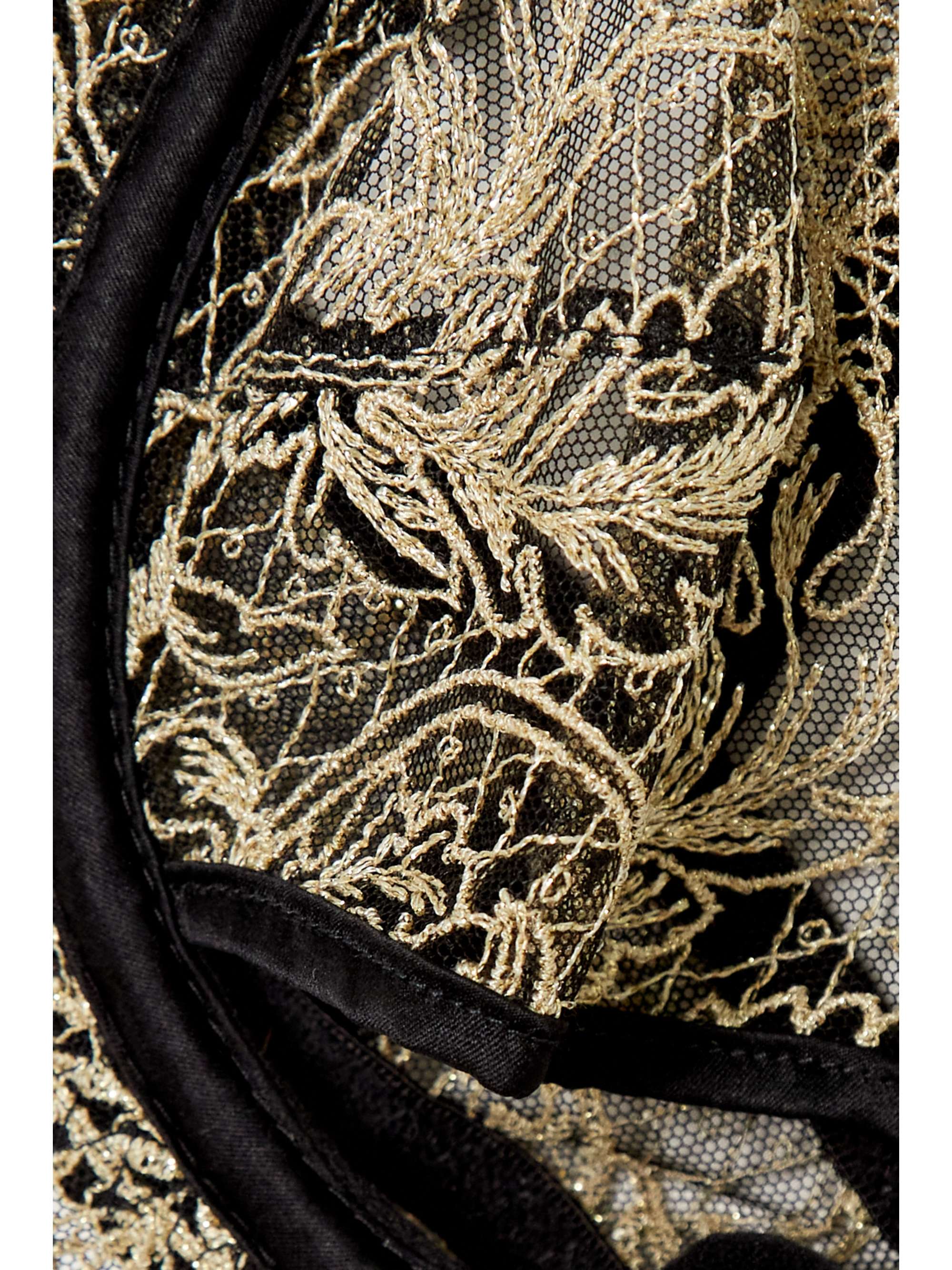 COCO DE MER + Killing Eve Berlin cutout embroidered tulle and satin underwired balconette bra