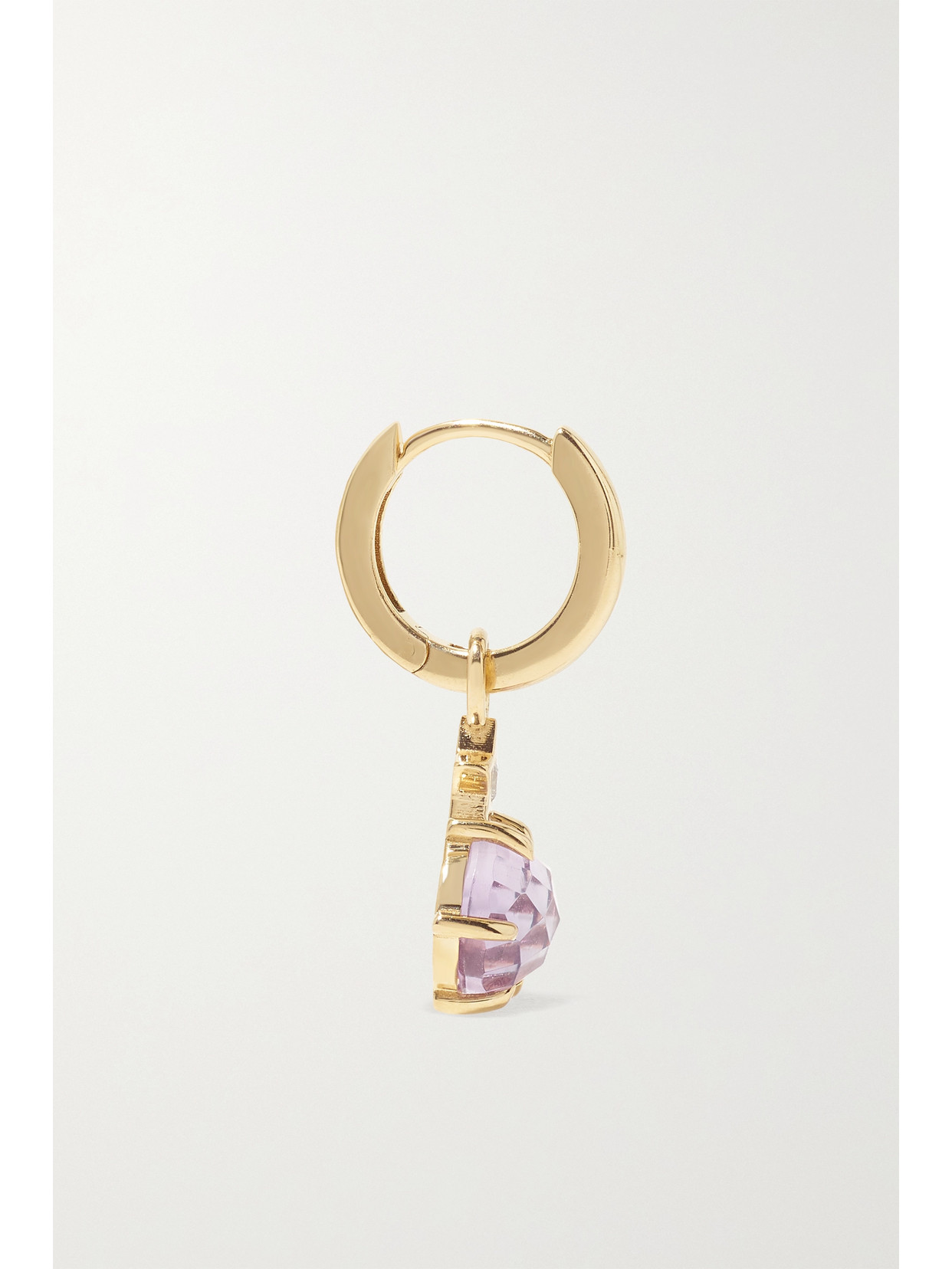 ANDREA FOHRMAN MINI COSMO 14-KARAT GOLD, ROSE DE FRANCE AND DIAMOND HOOP EARRINGS