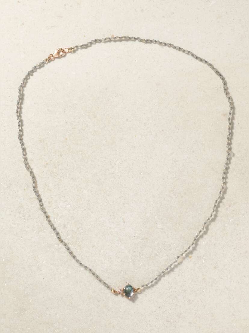 Andrea Fohrman Mini Cosmo 14-karat Rose Gold Multi-stone Necklace