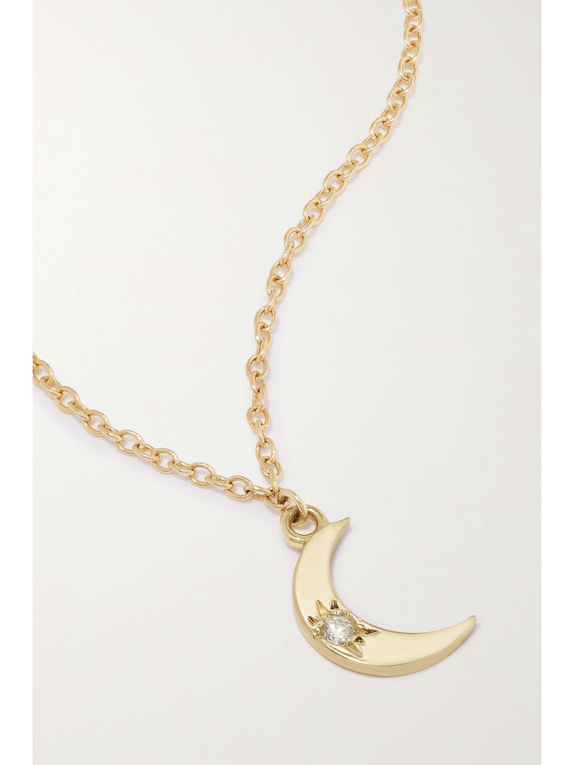 ANDREA FOHRMAN Crescent Moon 14-karat gold diamond bracelet