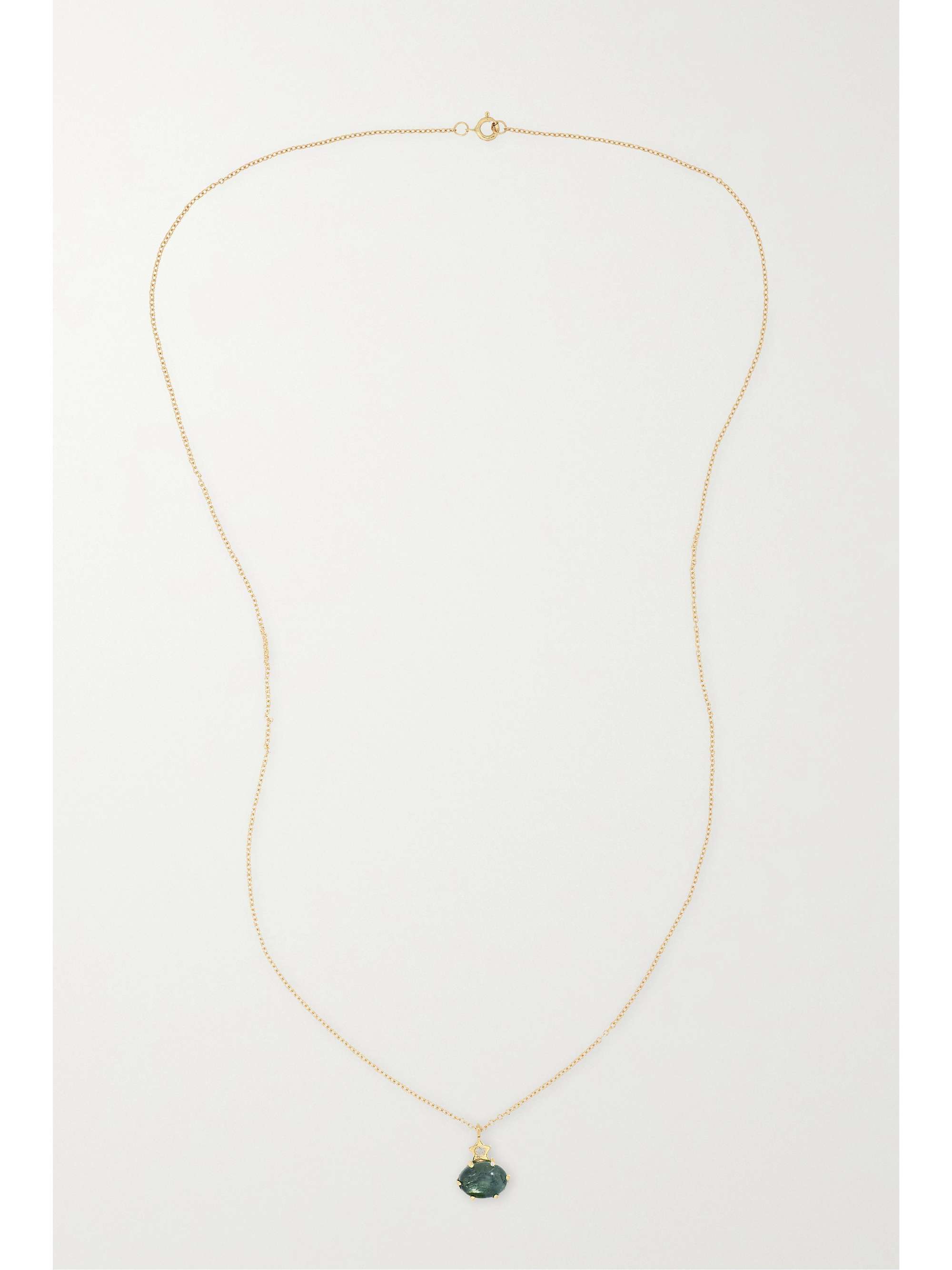 ANDREA FOHRMAN Mini Galaxy 14-karat gold, turquoise and diamond necklace