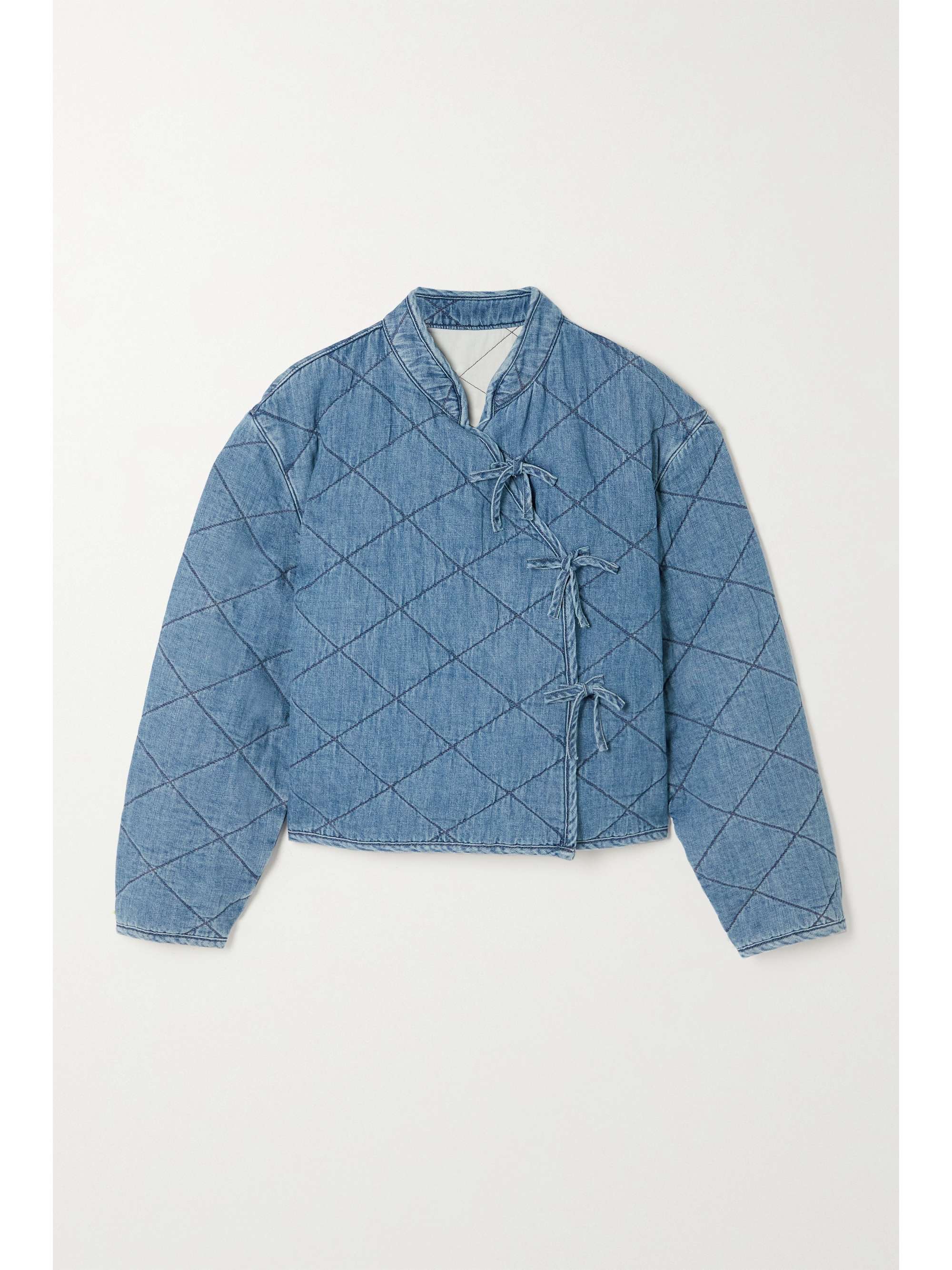 Mid denim Rhae quilted denim wrap 