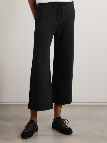 Nili Lotan Kiki cropped voile-trimmed cotton-jersey track pants