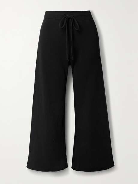 NILI LOTAN Kiki cropped voile-trimmed cotton-jersey track pants | NET-A