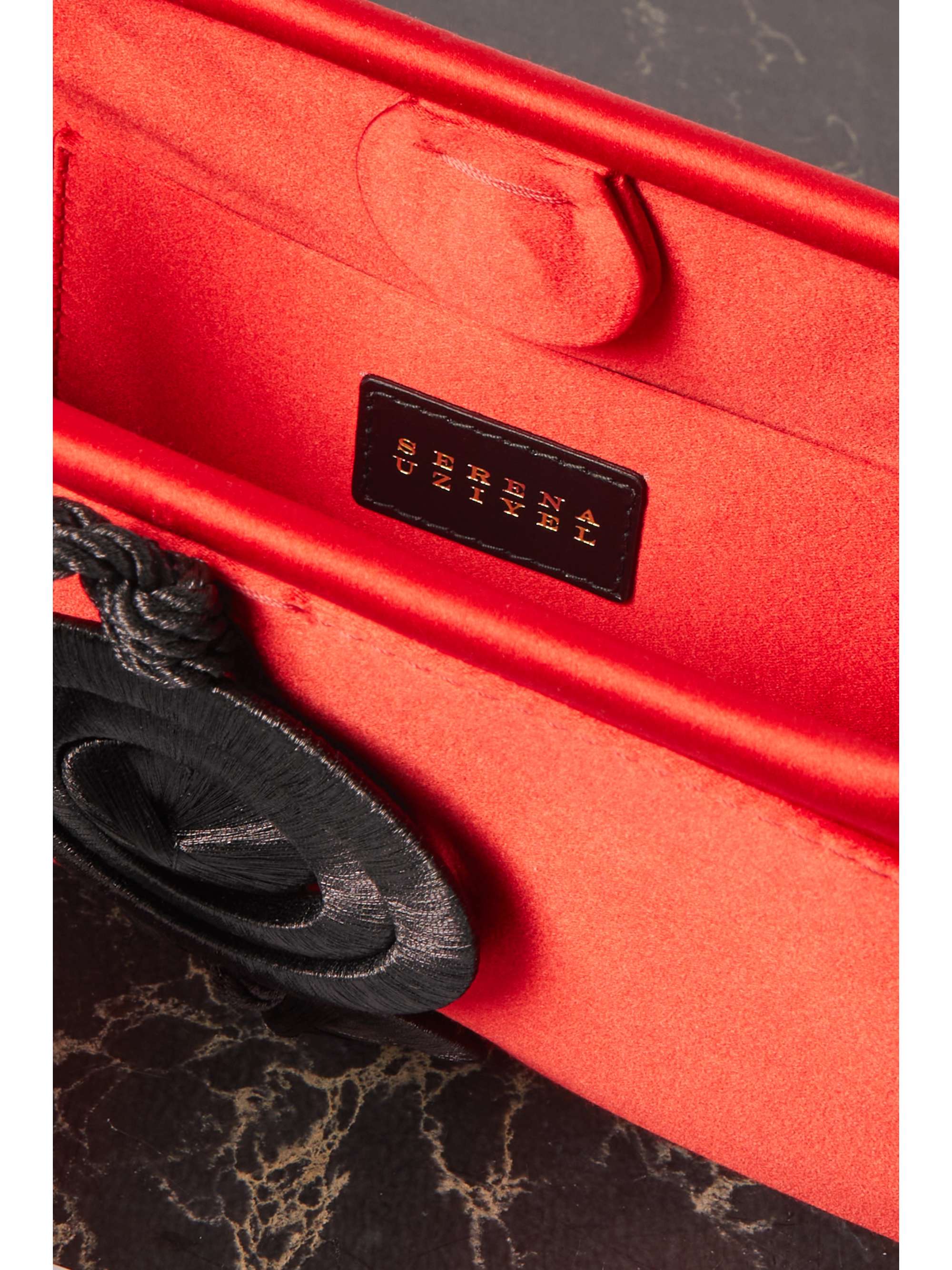 SERENA UZIYEL Lia embellished silk-satin clutch