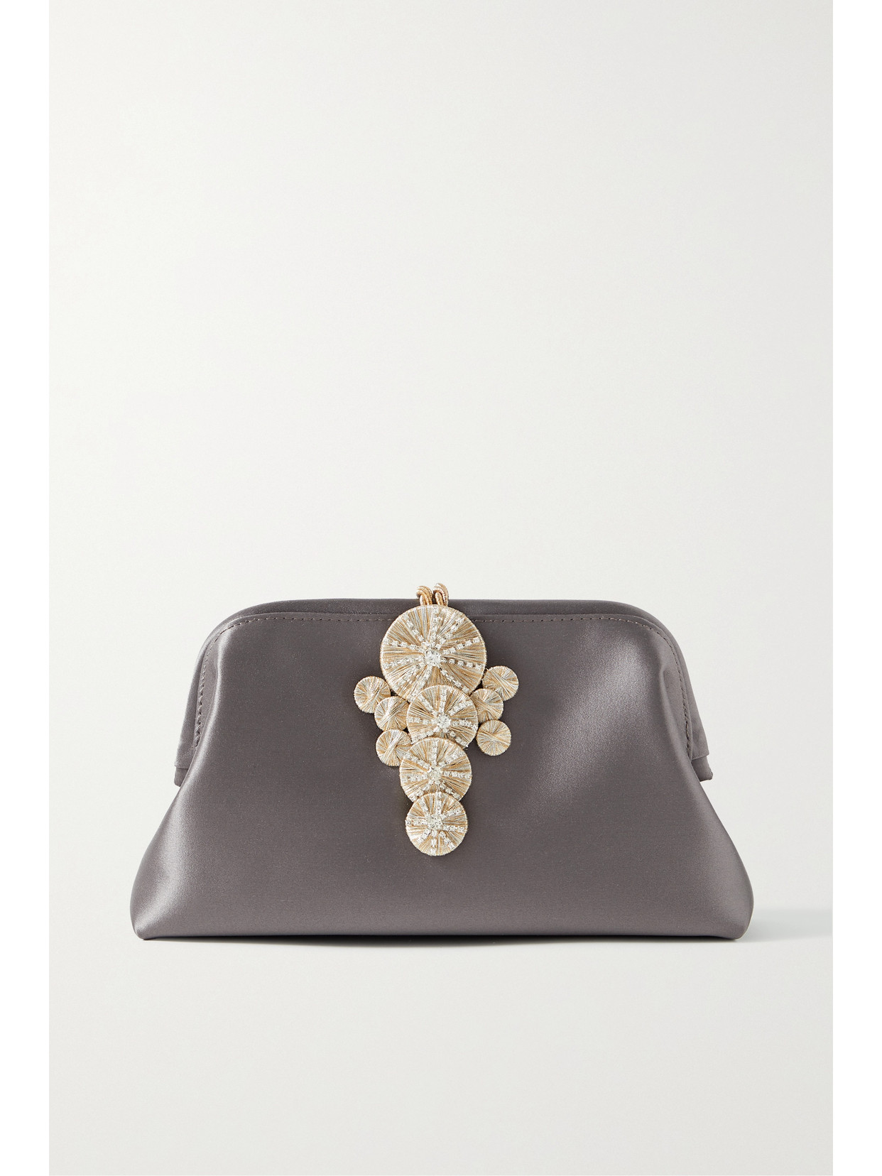 SERENA UZIYEL Alessa Embellished Satin Clutch