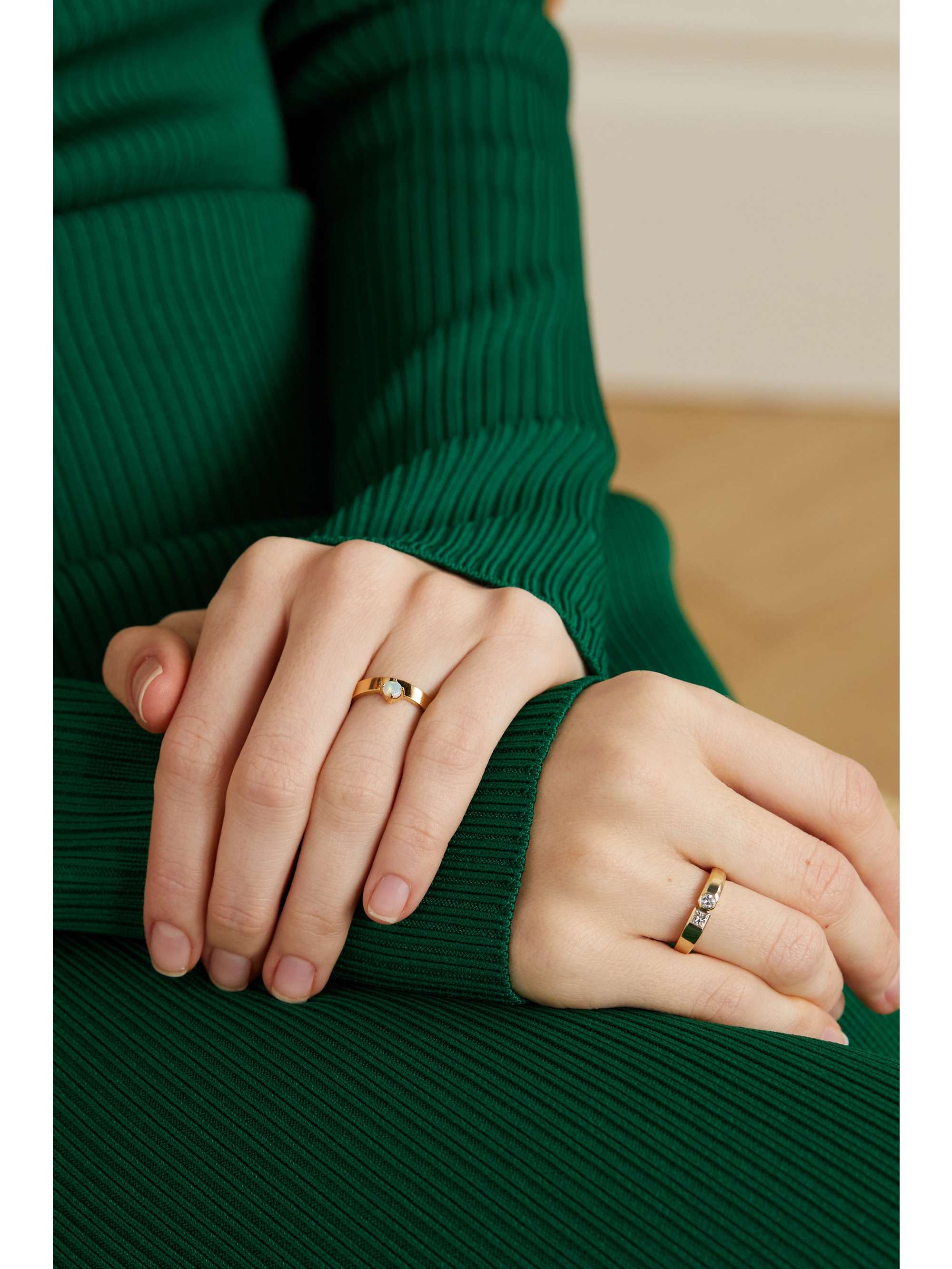 WWAKE Dyad 14-karat gold recycled diamond ring