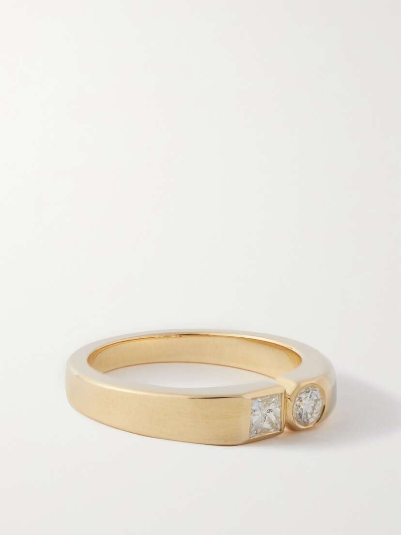 Wwake Dyad 14-karat Gold Recycled Diamond Ring