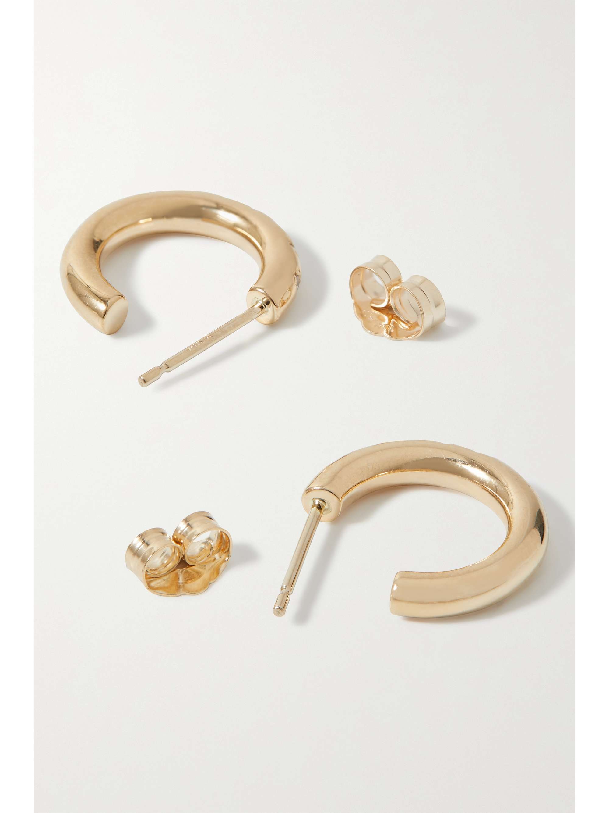 WWAKE 14-karat gold diamond hoop earrings