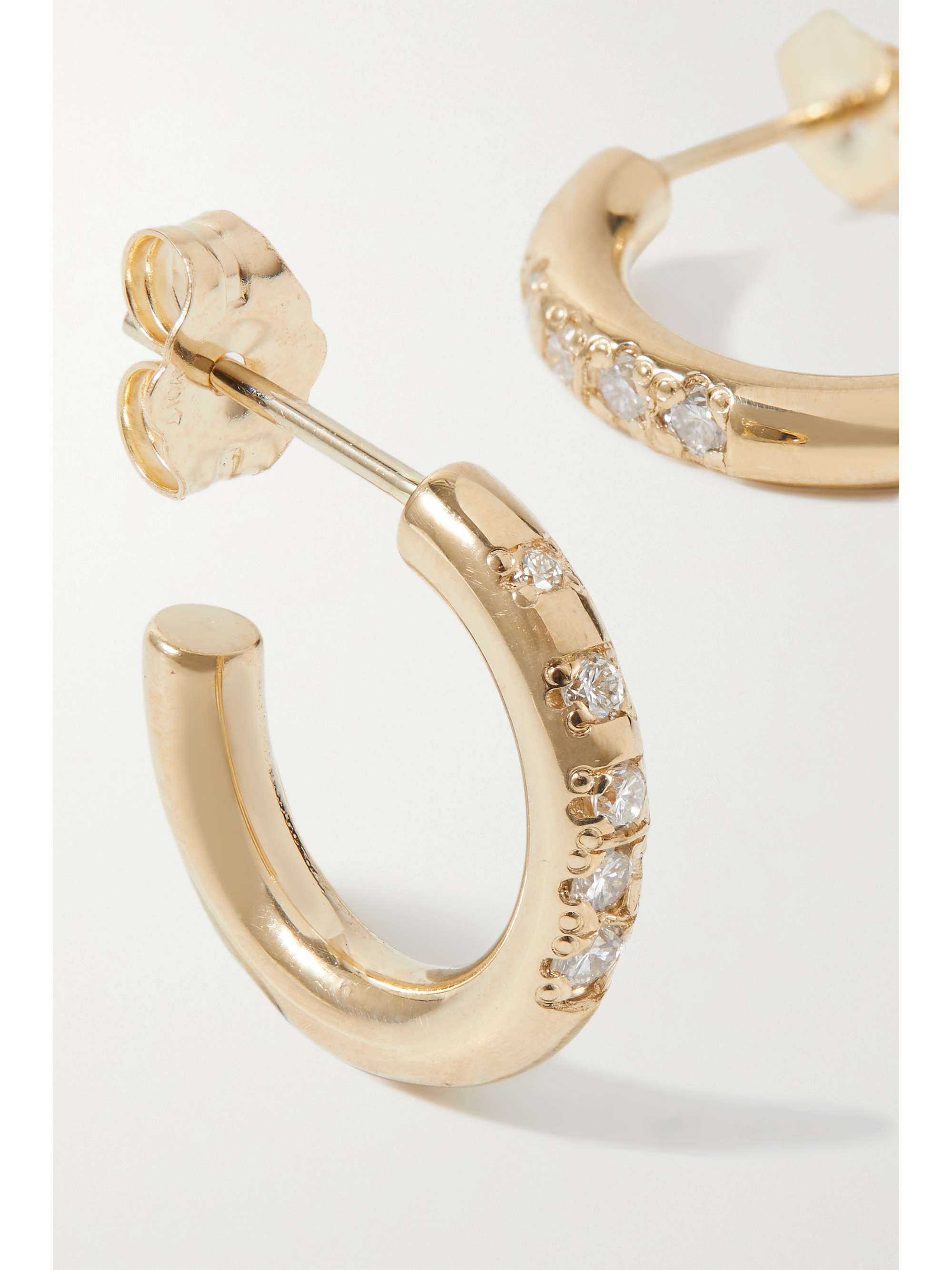 WWAKE 14-karat gold diamond hoop earrings