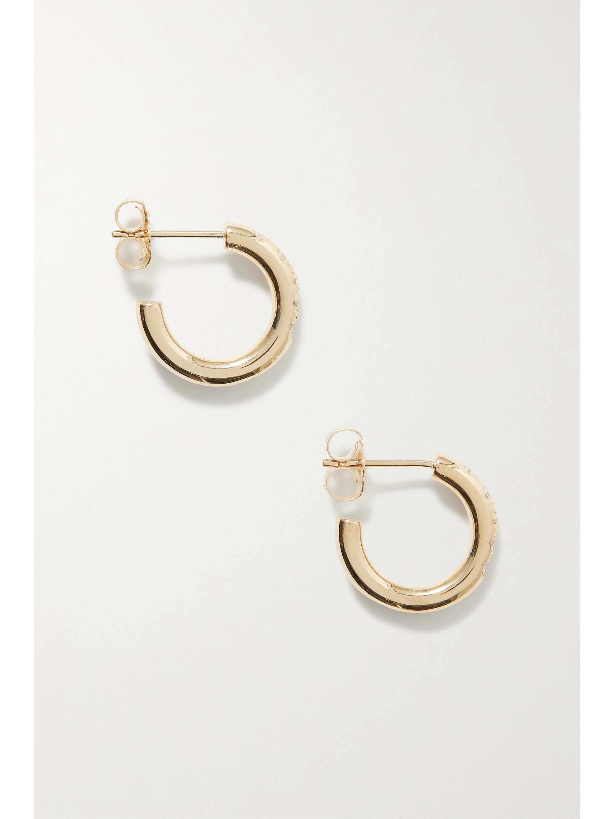 Gold 14-karat gold diamond hoop earrings | WWAKE | NET-A-PORTER