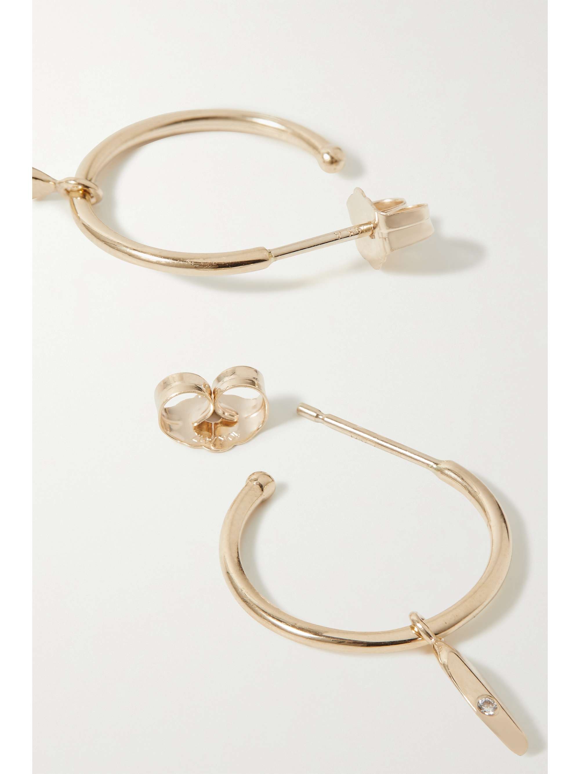 WWAKE Fragment 14-karat gold diamond hoop earrings