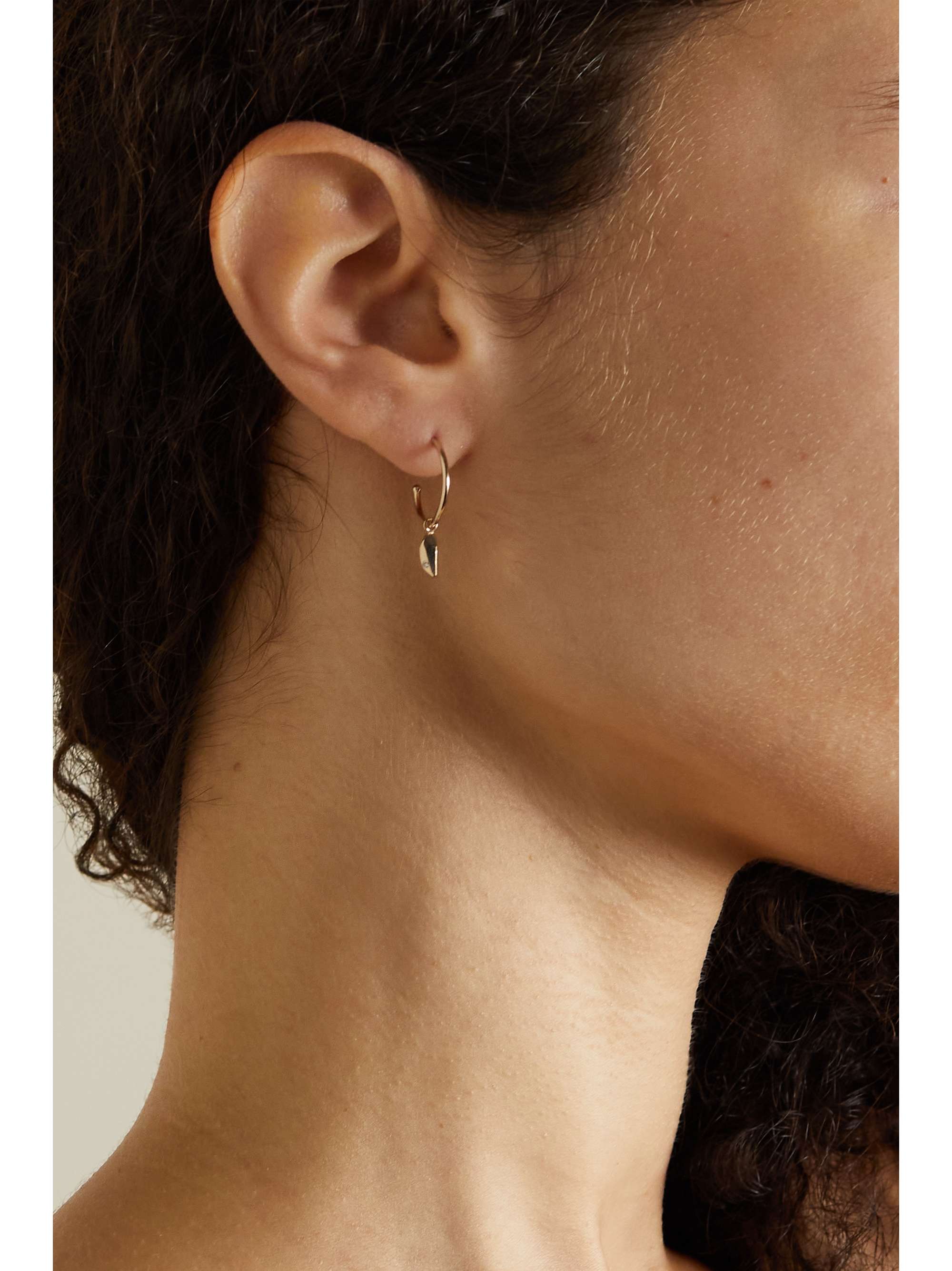 WWAKE Fragment 14-karat gold diamond hoop earrings