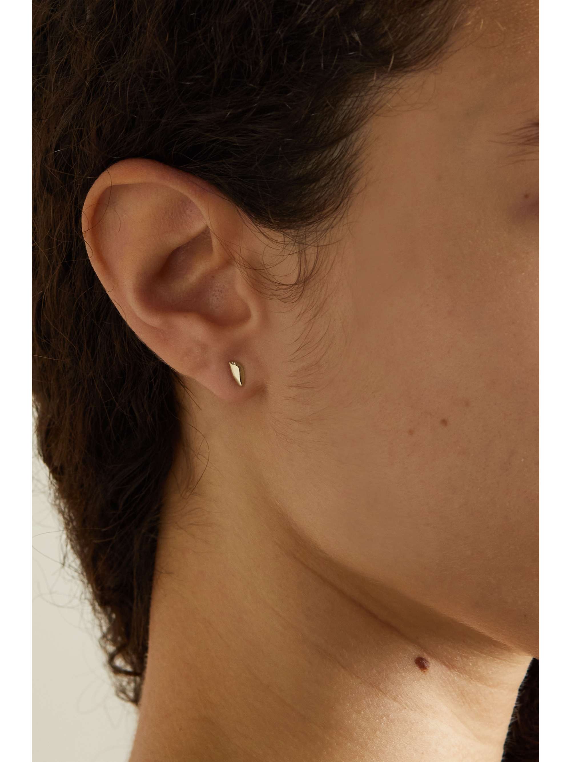 WWAKE Small Fragment 14-karat gold diamond earrings