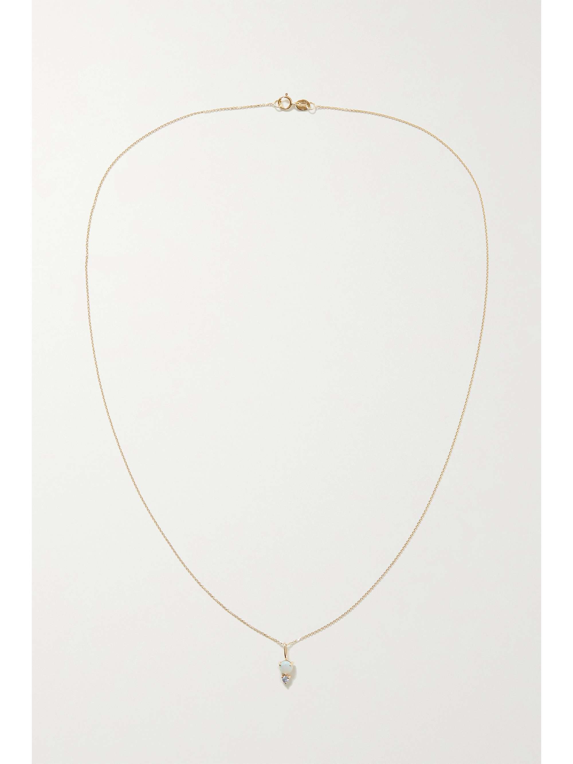 WWAKE Small 14-karat gold, opal and sapphire necklace